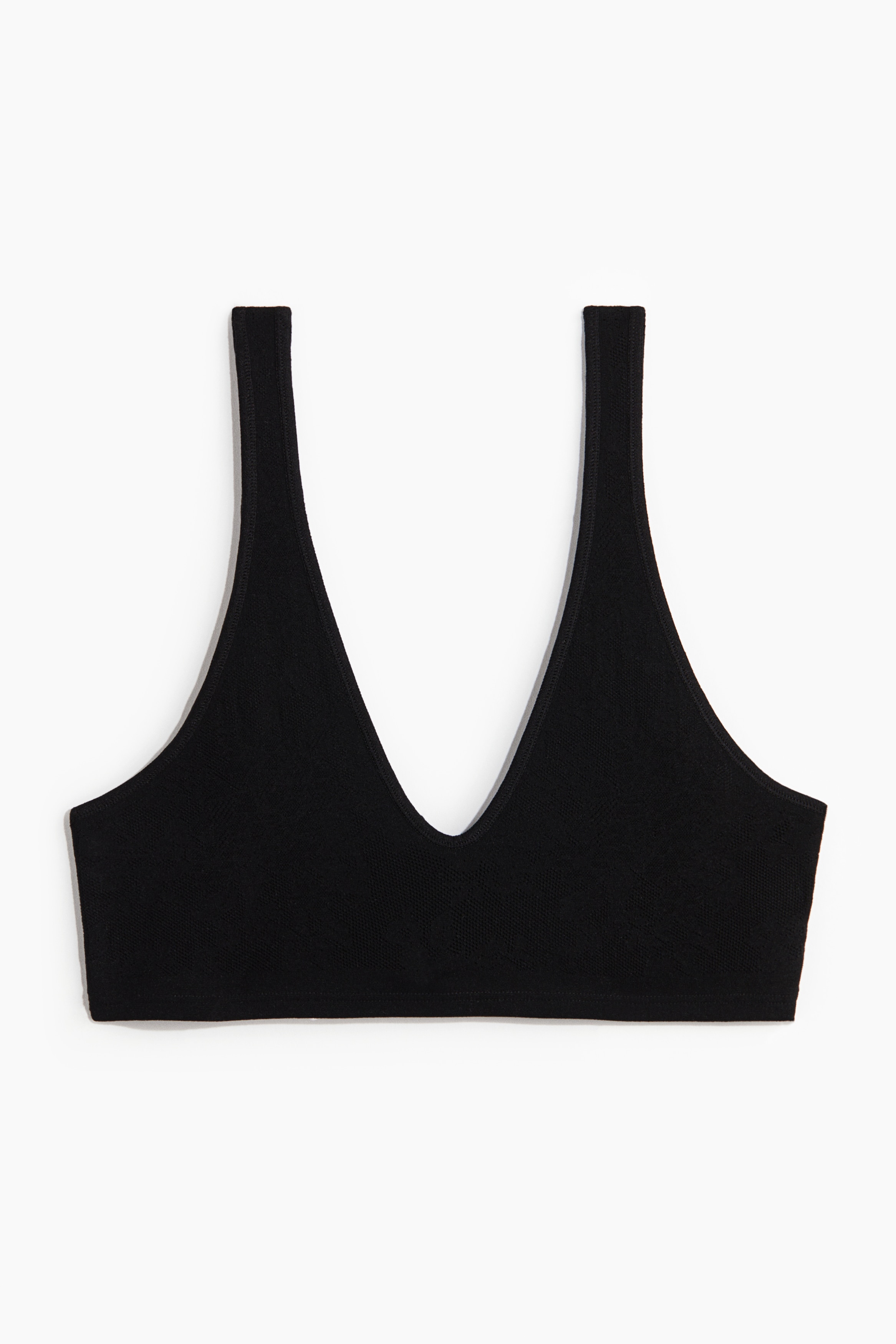 Reggiseno morbido in pizzo Seamless - Nero/Rosa polvere chiaro