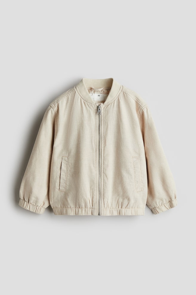 Pilotenjacke aus Leinenmix - Hellbeige - 1