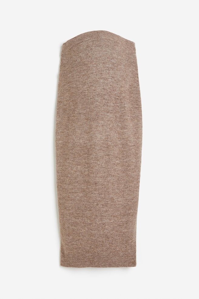 MAMA Knitted skirt - Dark beige marl/Black - 2