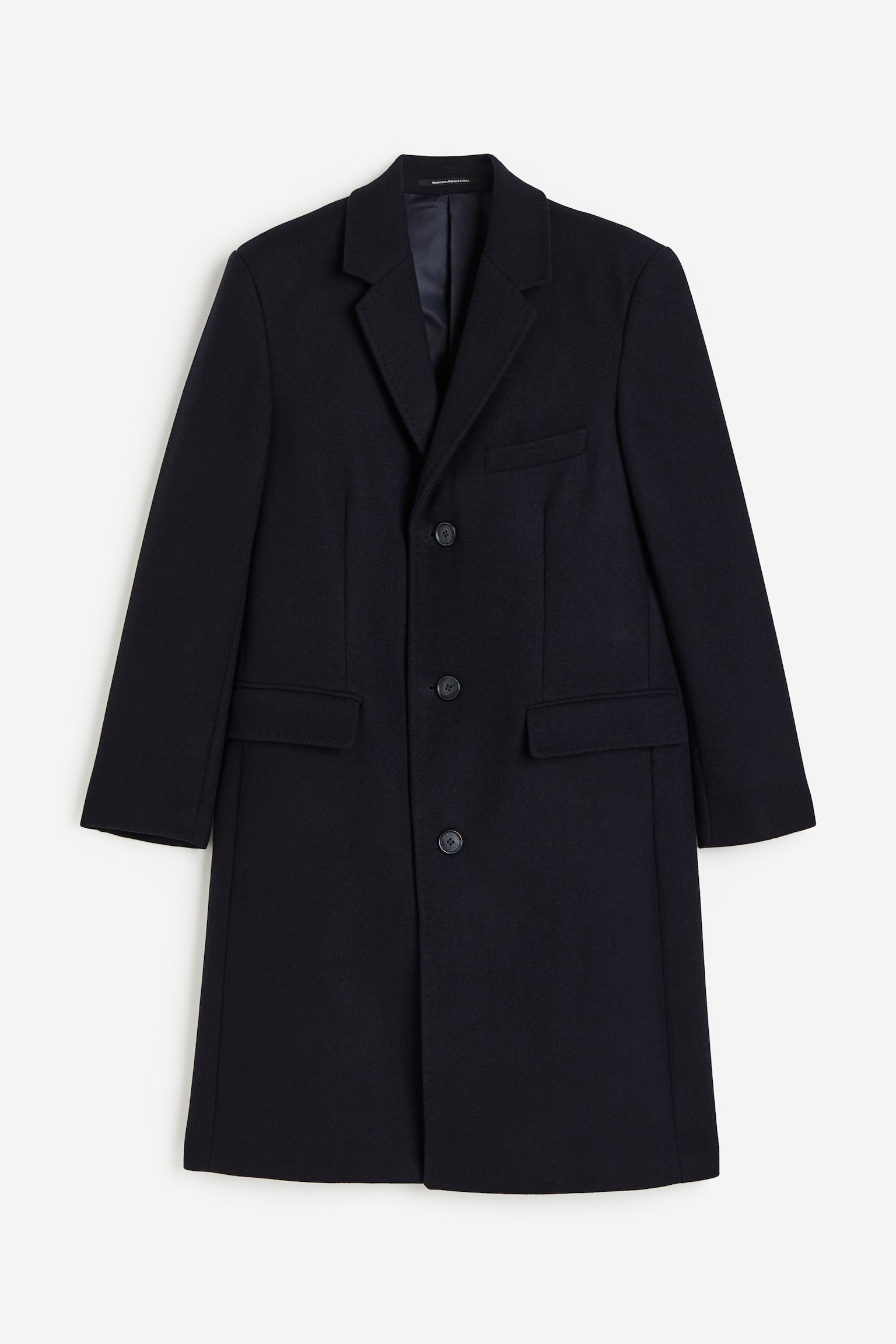 Wool-blend coat - Dark blue - 1