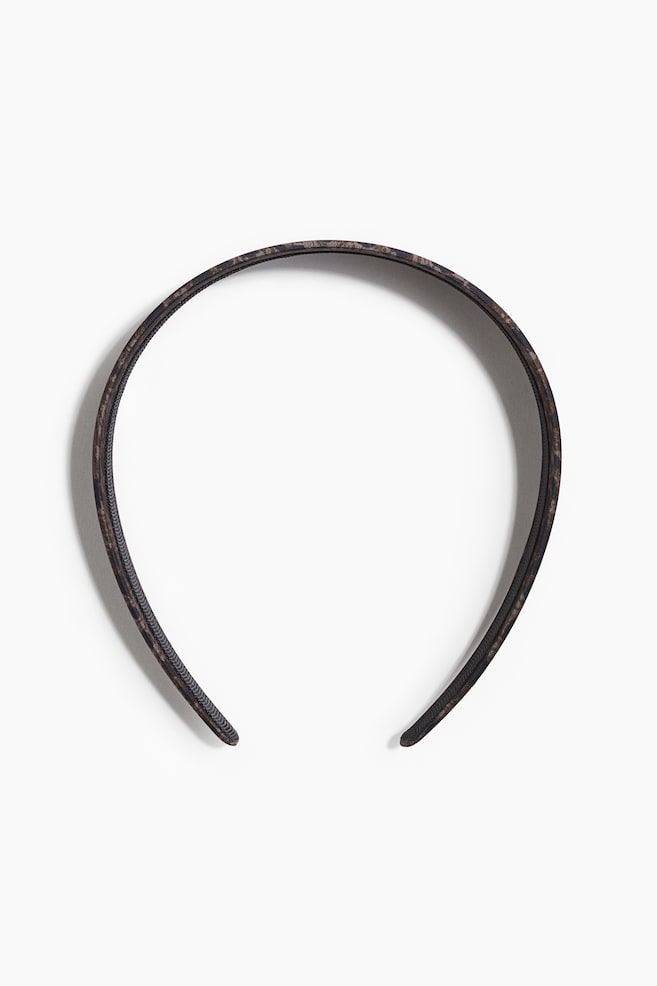 Serre-tête en satin - Gris/imprimé léopard - 1