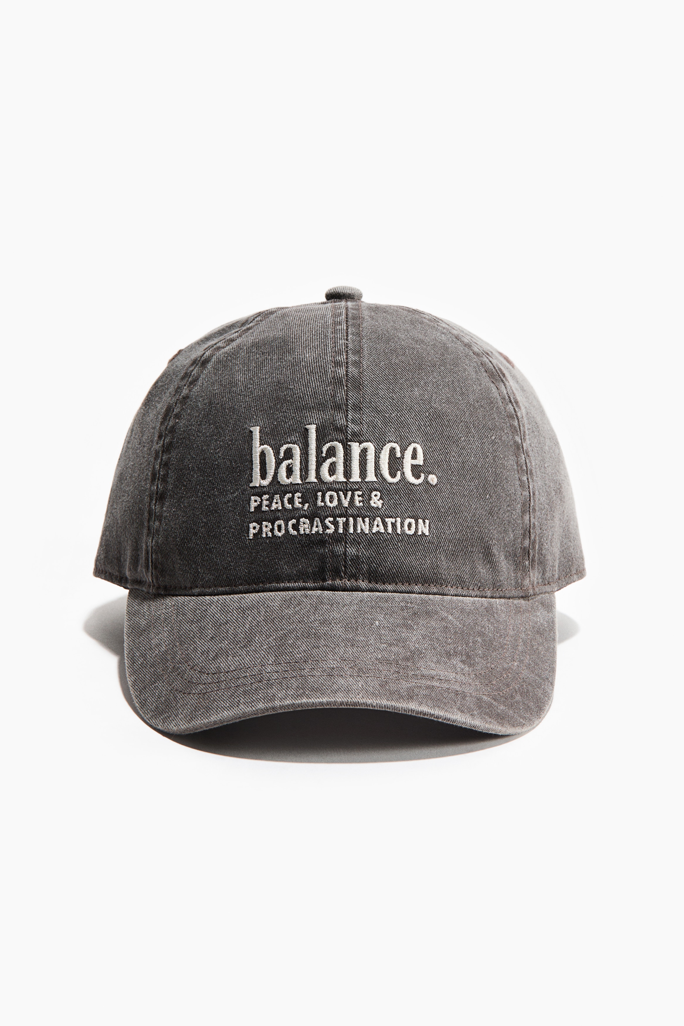 Embroidered-motif Twill Cap