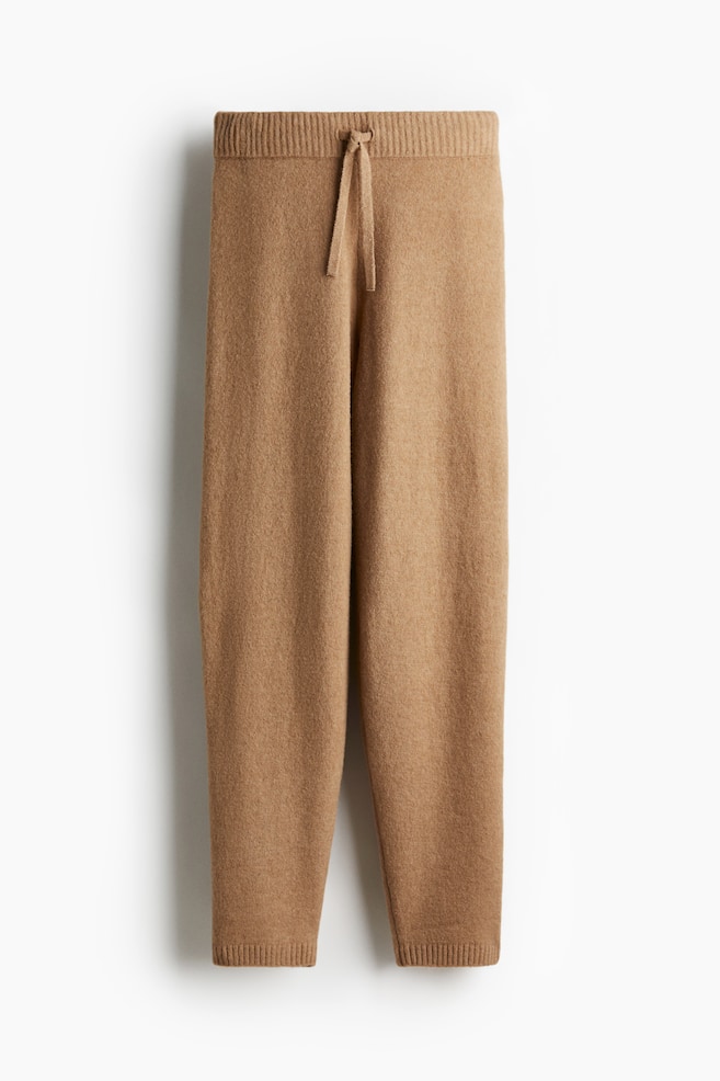 Fijngebreide joggers - Donkerbeige/Lichtbeige gemêleerd/Grijs gemêleerd/Grijs gemêleerd - 1