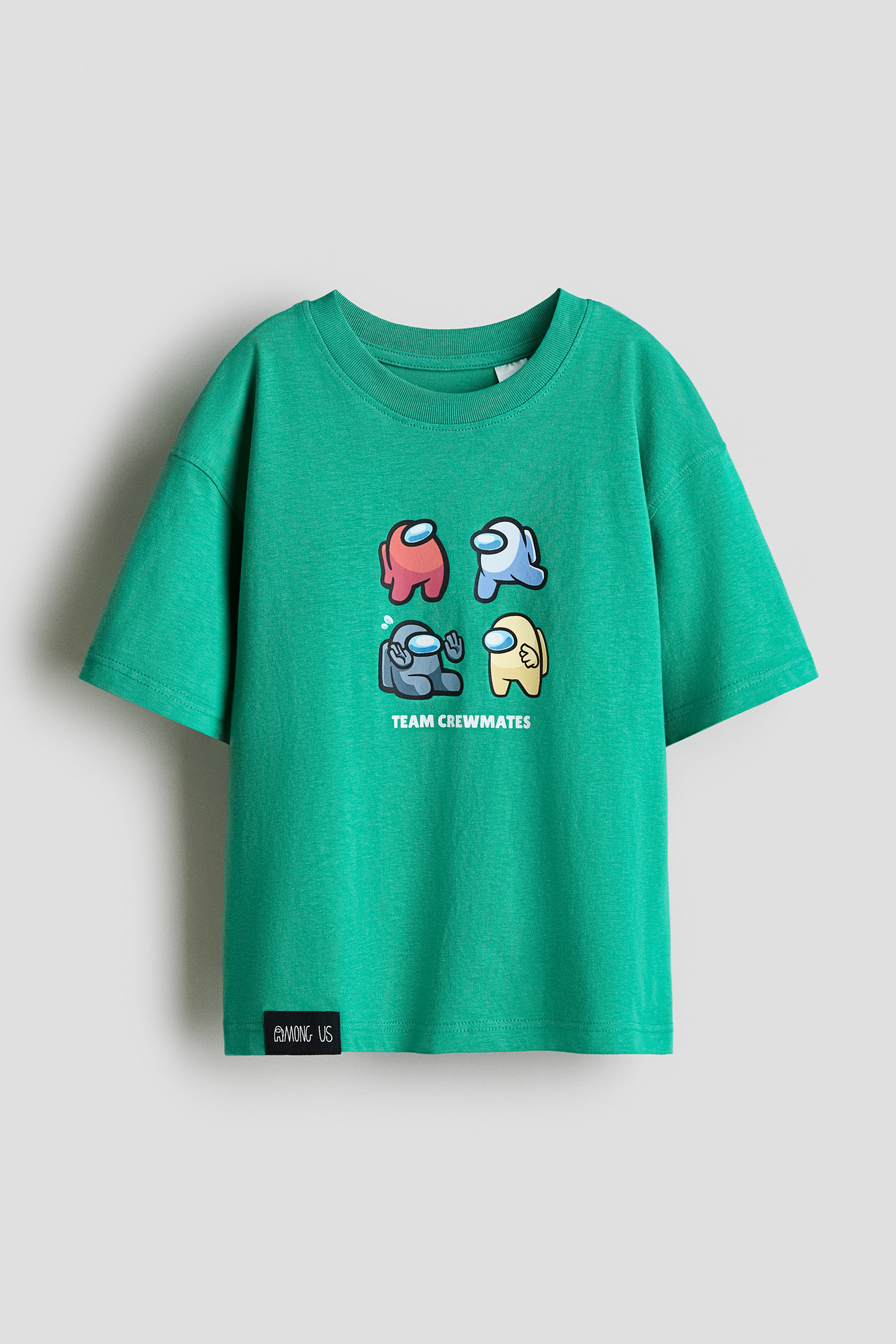 Oversized Printed T-Shirt - Green/Among Us - Kids | H&M US