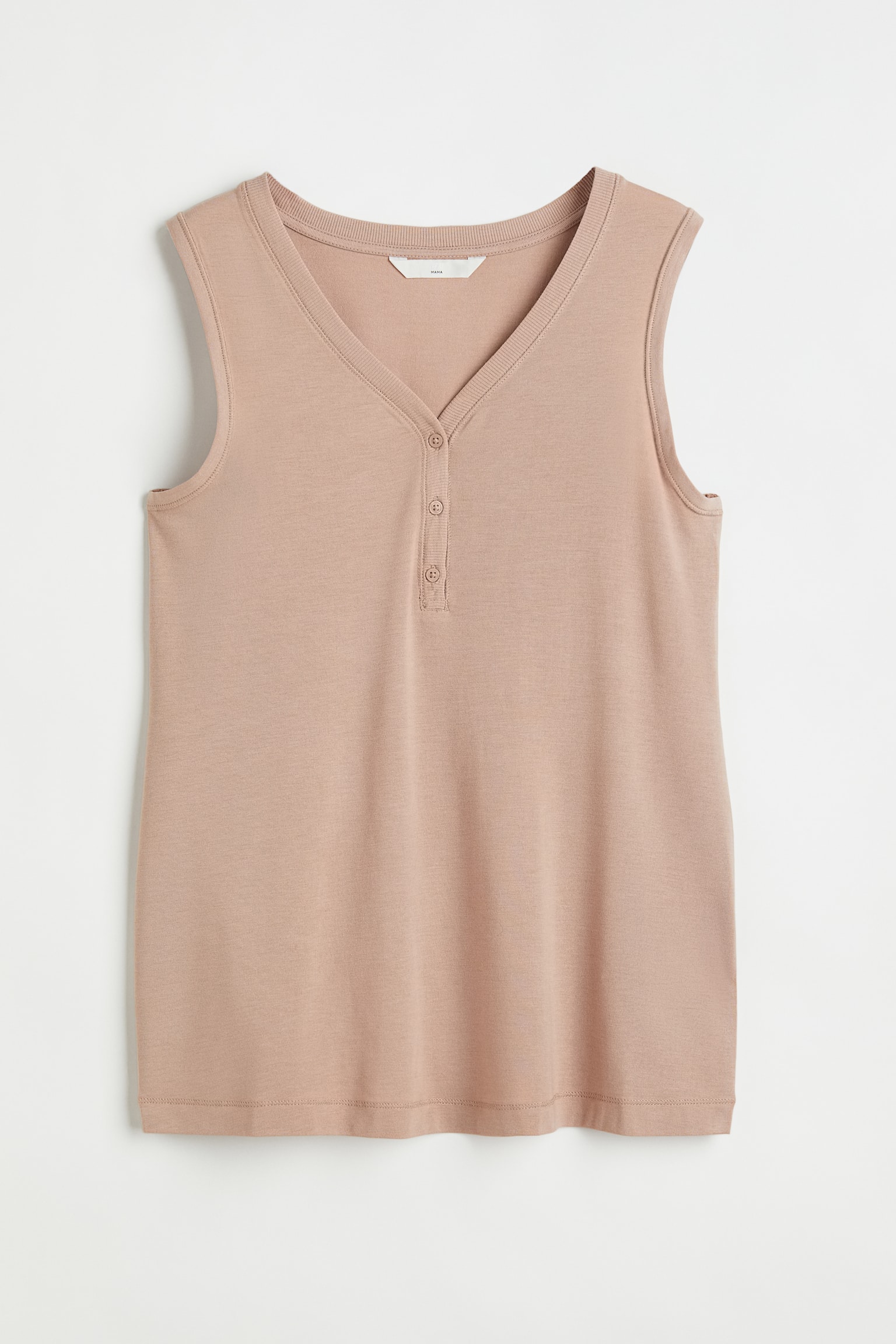 MAMA Modal Blend Sleeveless Top - Beige/Dark blue - 1