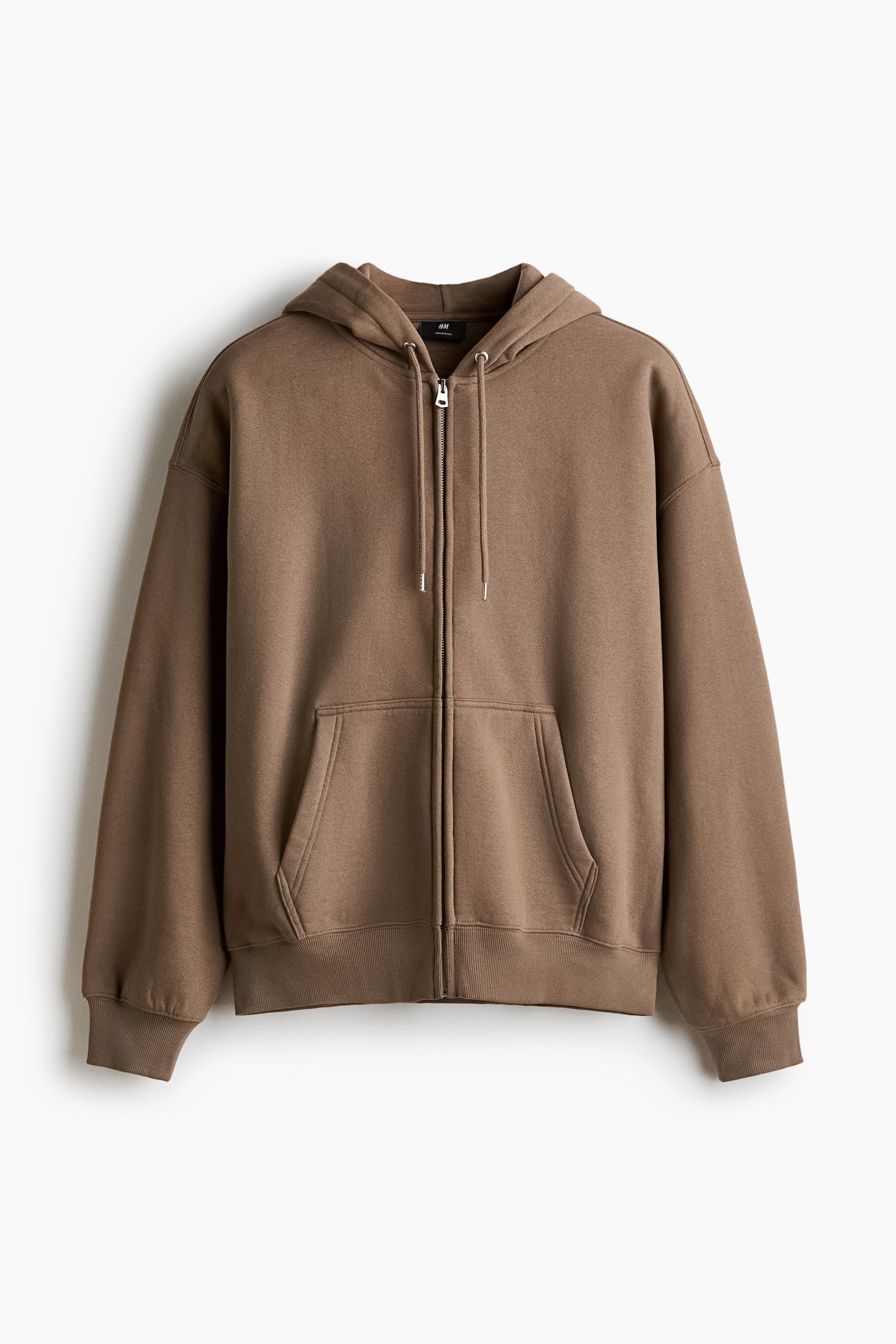 Hoodie med lynlås Oversized Fit - Mørk beige/Gråmeleret/Sort/Marineblå