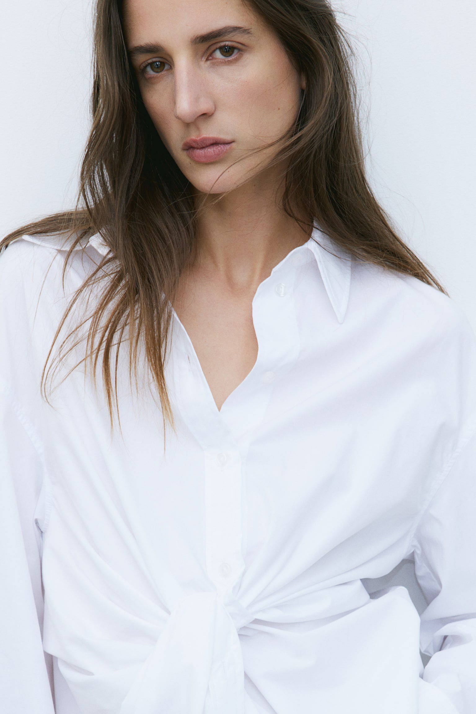 Knot-detail shirt - White/Black - 4