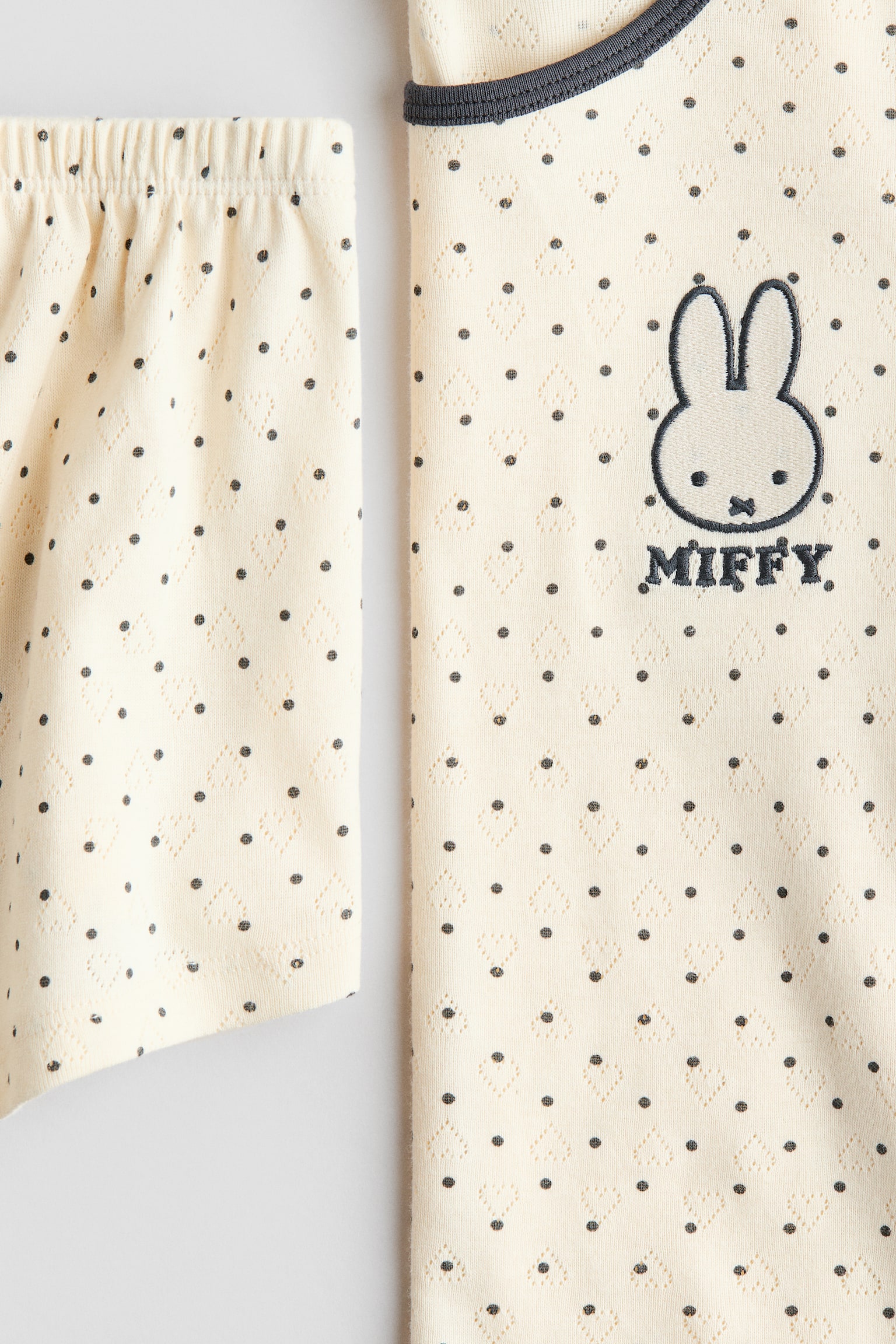 Printed cotton pointelle pyjamas - Light beige/Miffy - 2