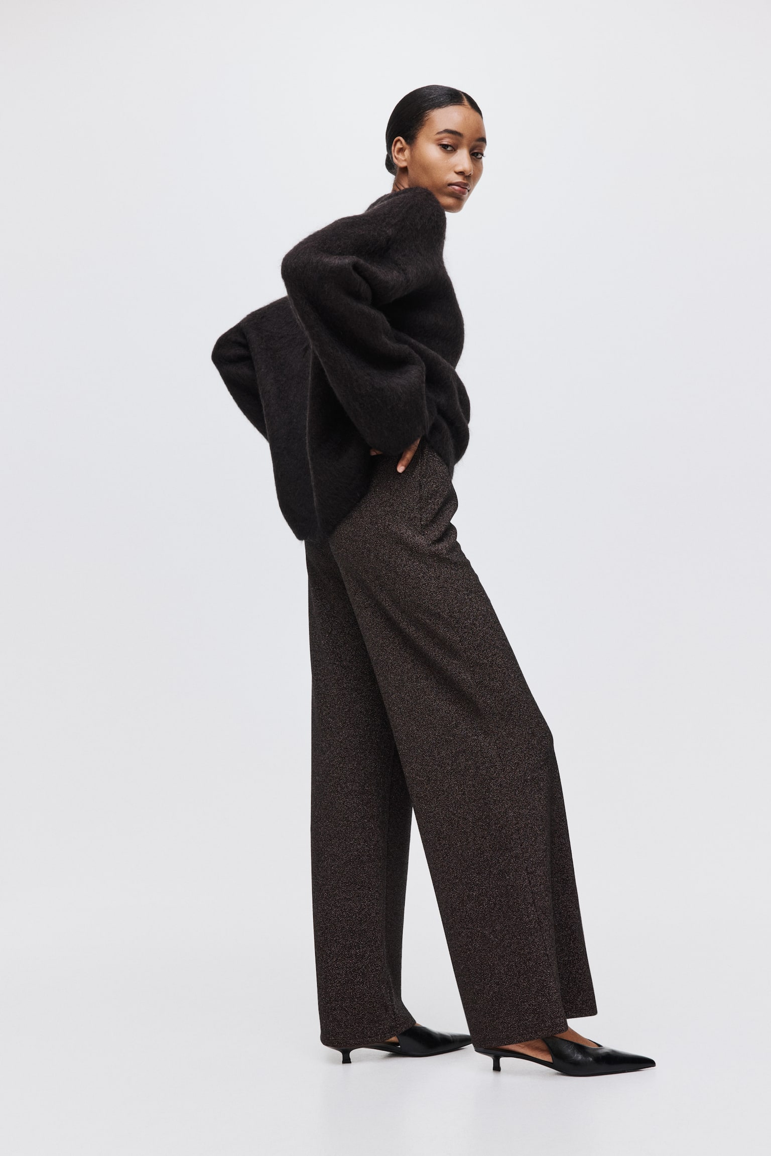 Shimmering trousers - Dark brown/Black/Burgundy - 6