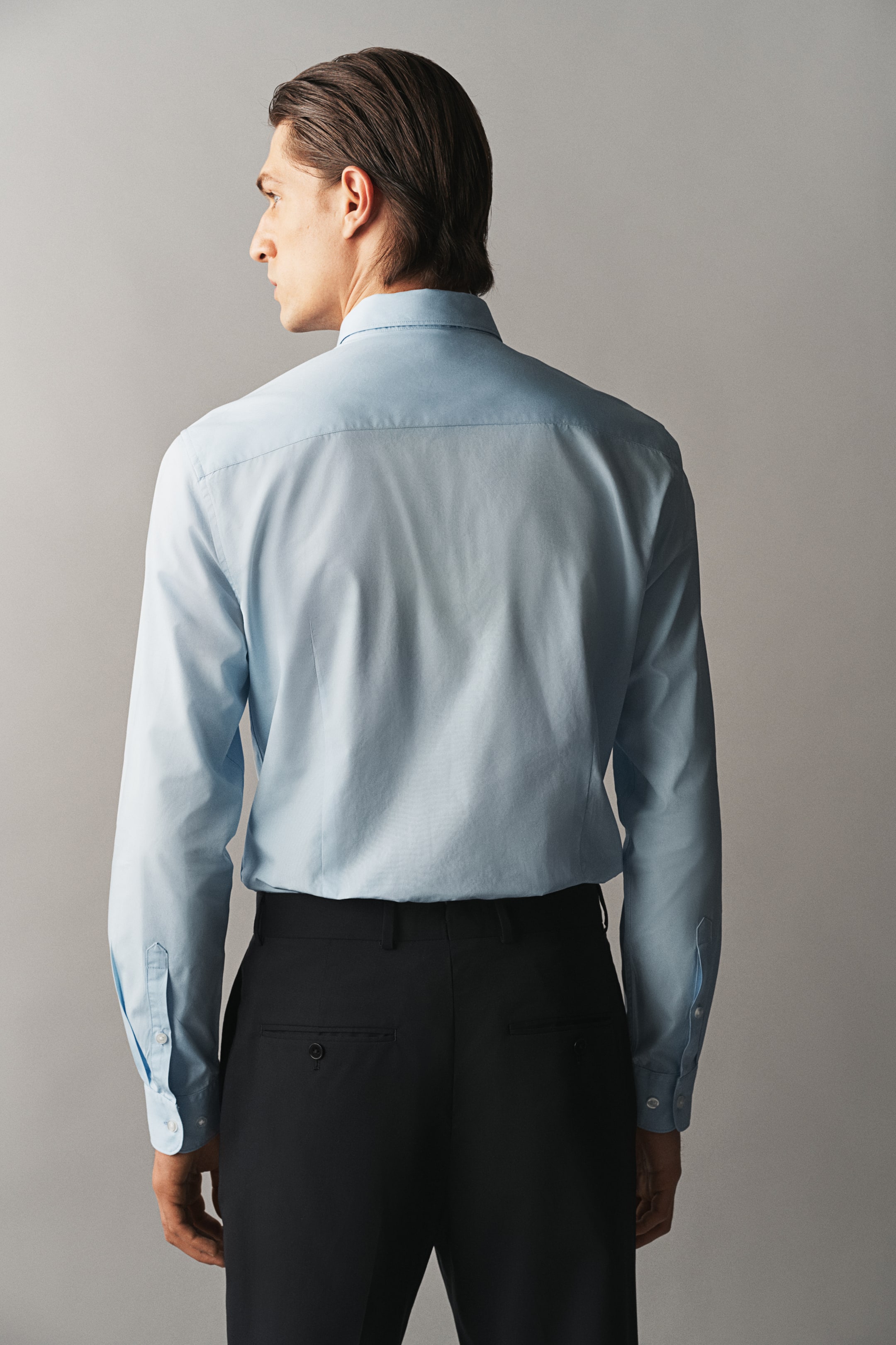 Slim Fit Pima cotton shirt - Light blue - Men | H&M GB 5