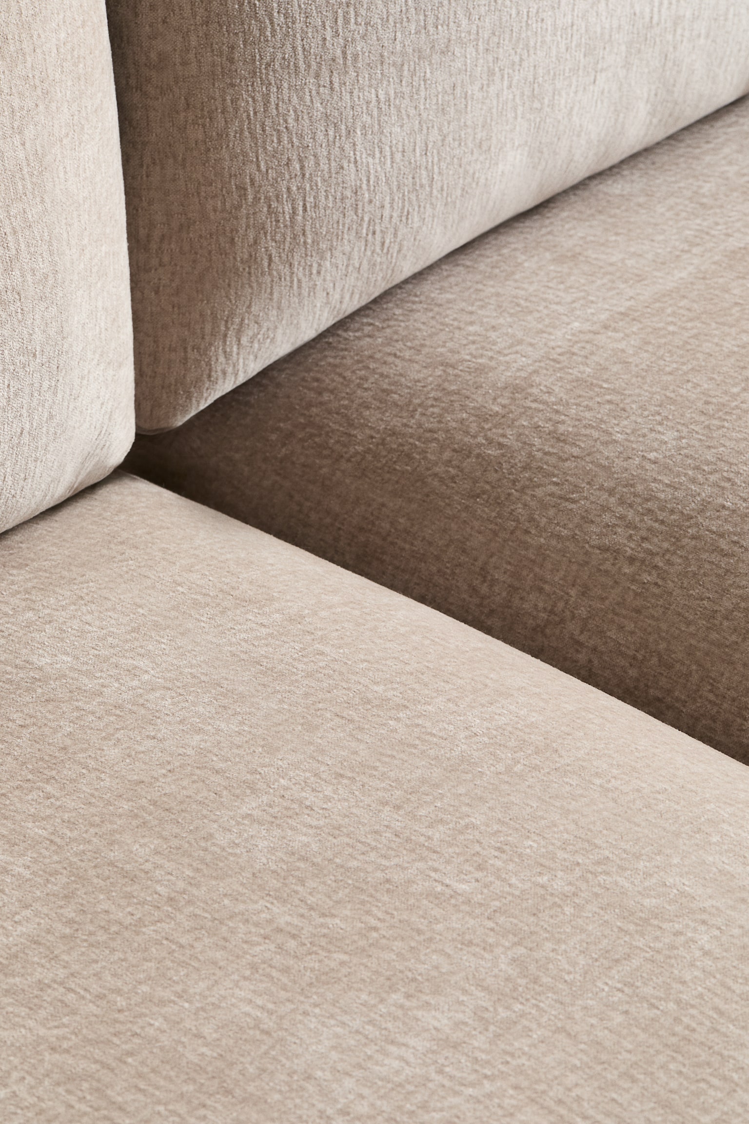 Velvet 3-personers Sofa - Polyester, Beige - 6