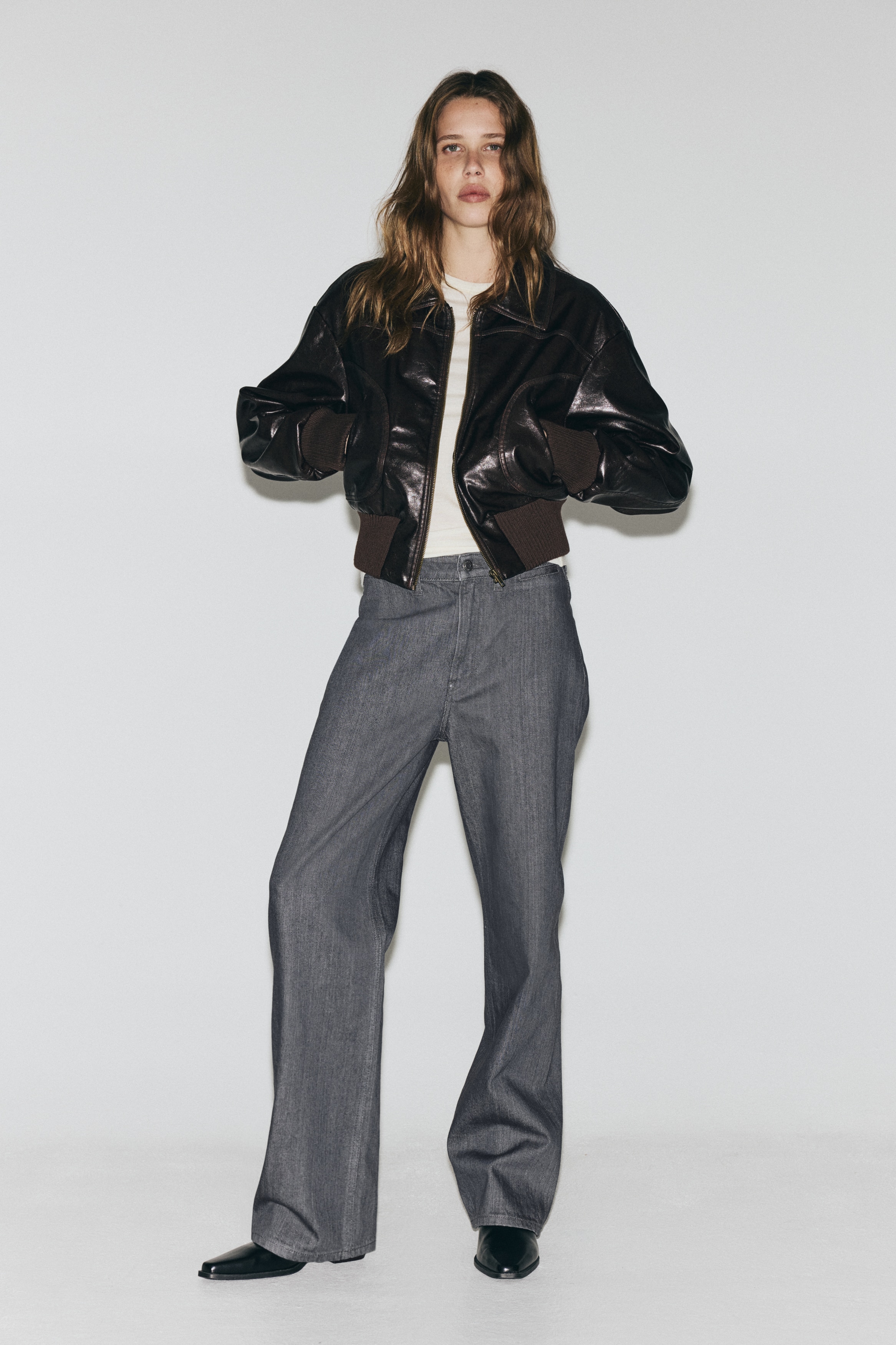 H & M - ストレートハイデニム - グレー