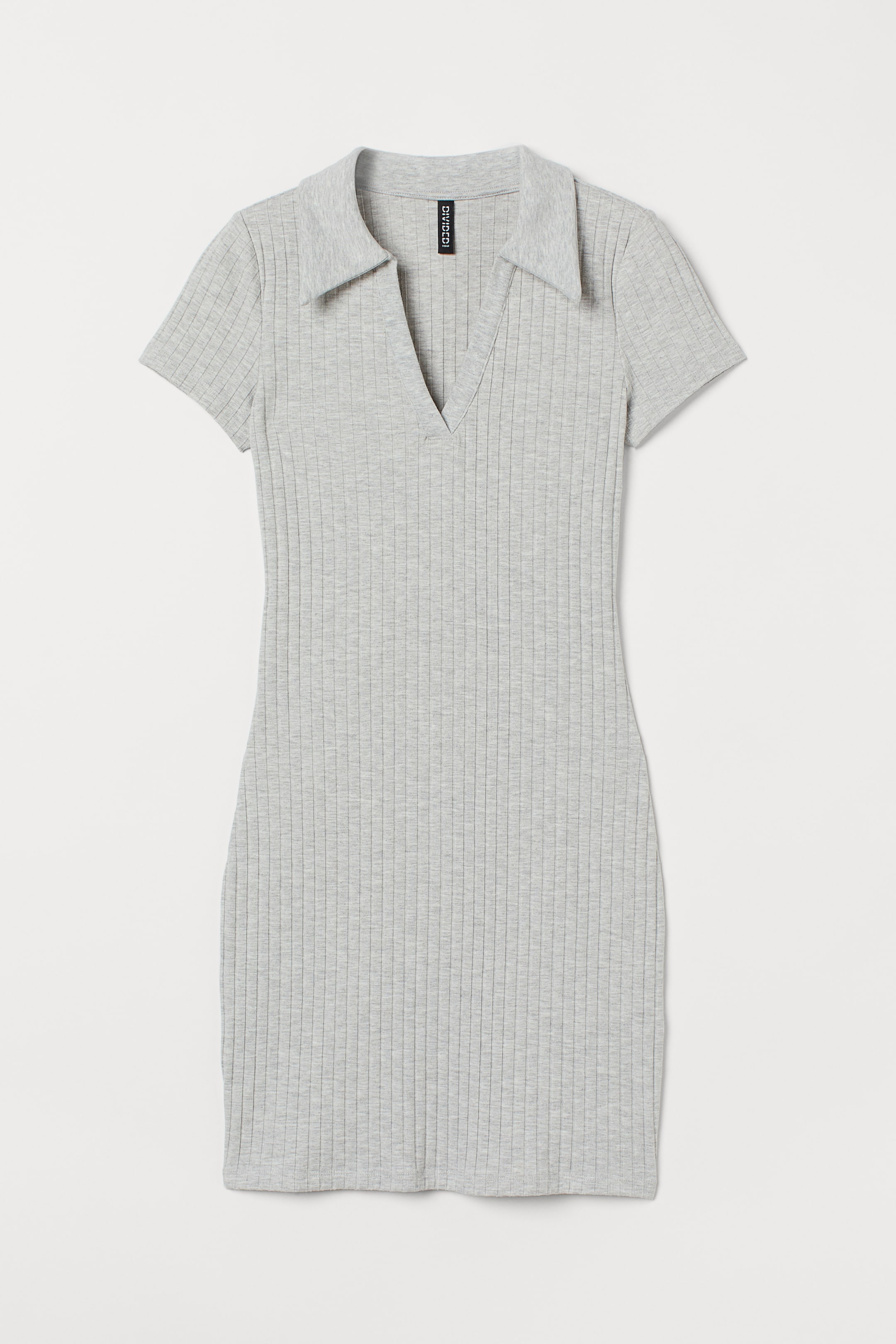 View larger image: Collared jersey dress - Light grey marl - Ladies | H&M IN 1