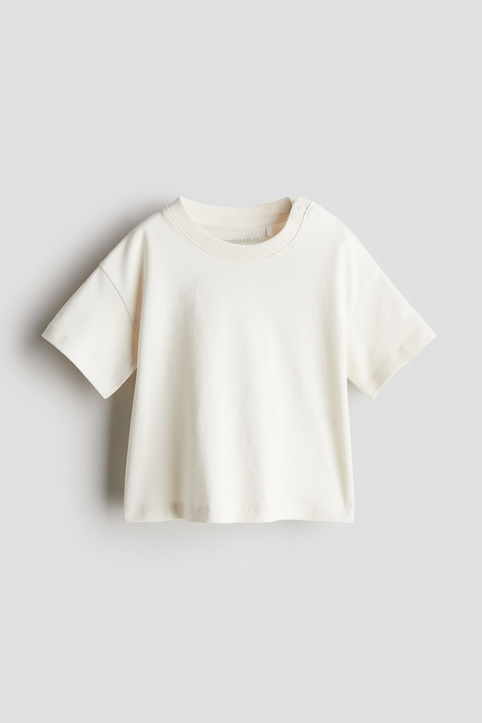 Oversized cotton T-shirt - Cream - 1