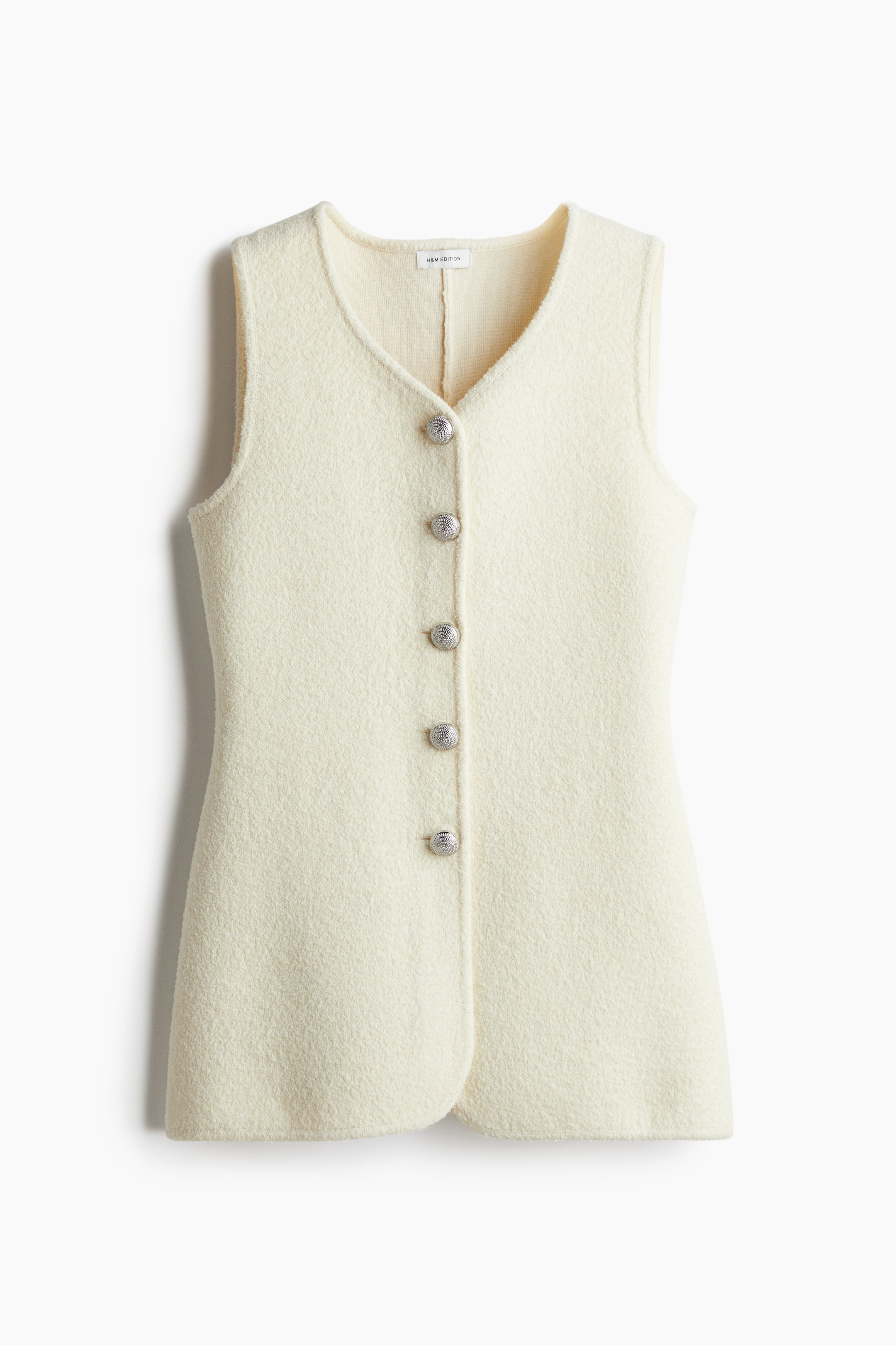 Wool-Blend Button-Front Sweater Vest