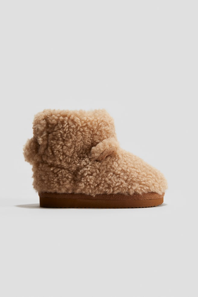 Bottines avec doublure duveteuse-Beige - 2