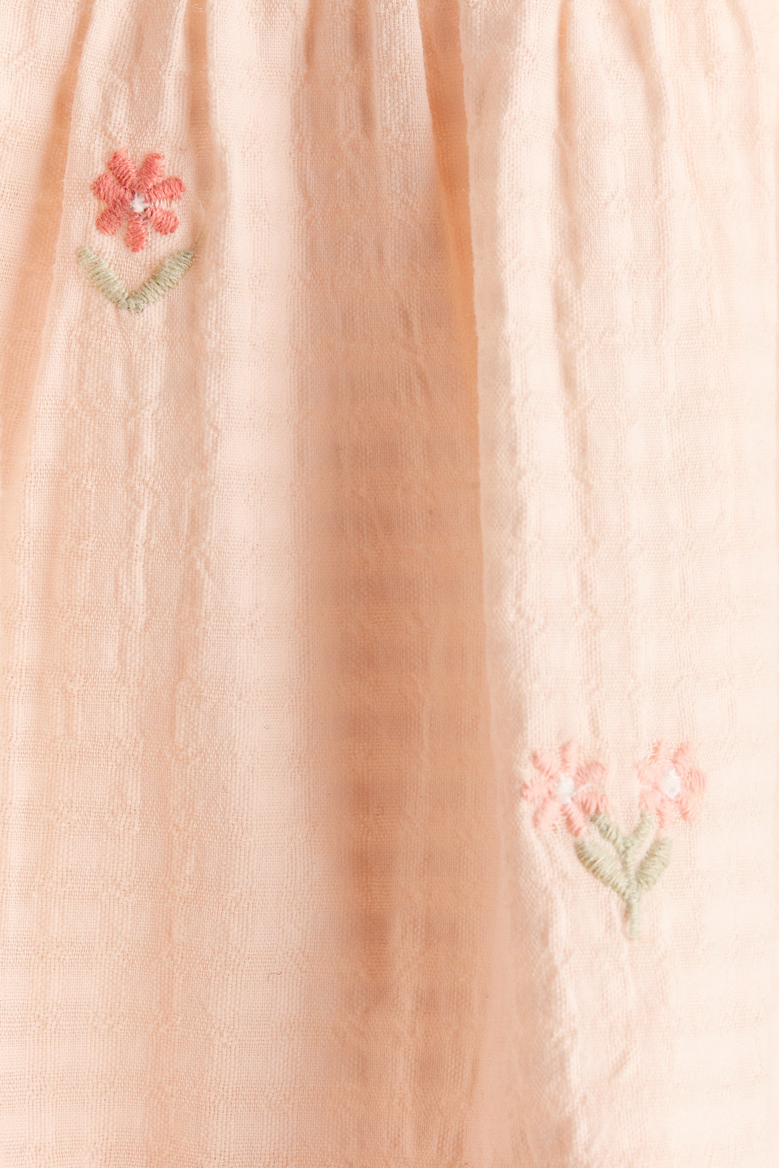 Детское платье H&M Embroidered-Detail Cotton, цвет: Персиковый / С принтом — фото 2
