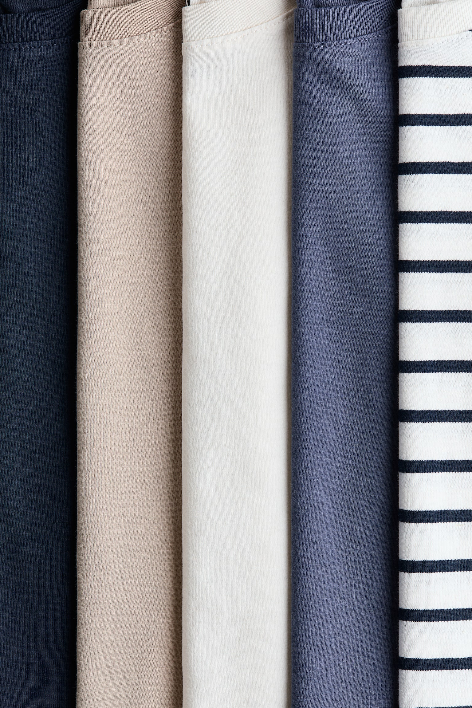 Set van 5 shirts met lange mouwen - Marineblauw/gestreept/Marineblauw/grijs gemêleerd/Wit/blauw/rood/Groen/gestreept/Lichtblauw/gestreept/Blauw/grijs/Donkergroen/gestreept/Blauw/gestreept - 2