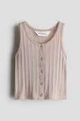 Pointelle jersey vest top