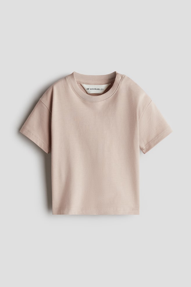 Loose-Fit Pima Cotton T-Shirt - Light dusty pink/Light beige/White/Navy blue/Light dusty turquoise/Light dusty blue/Black - 1