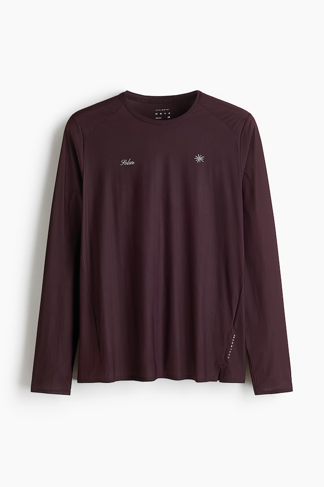 Long-sleeved sports top with CoolMove™ - Dark plum/Sun/Ivory - 1