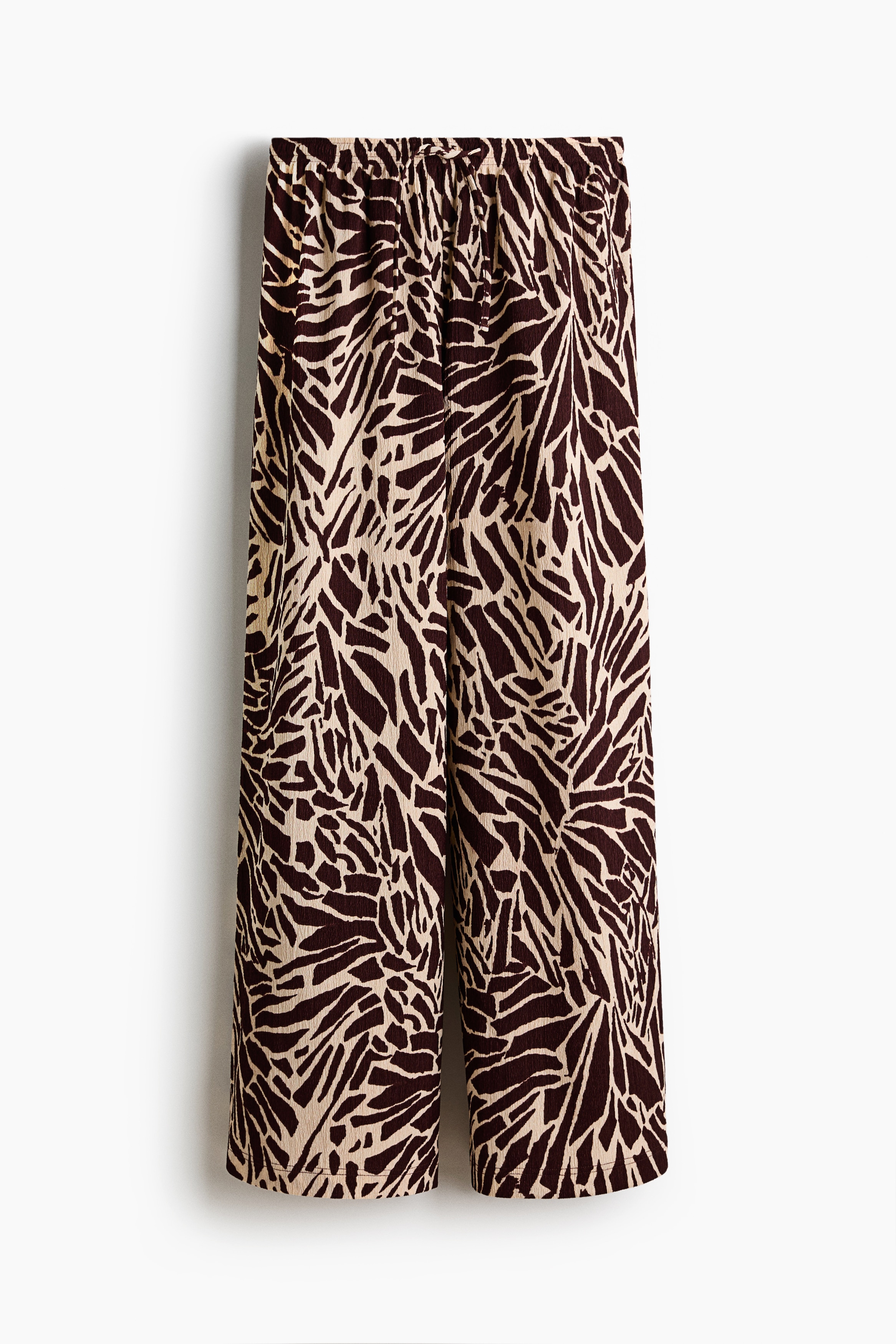 Textured Jersey Pants - Dark brown/patterned/Cream/striped/Rust brown/Burnt orange