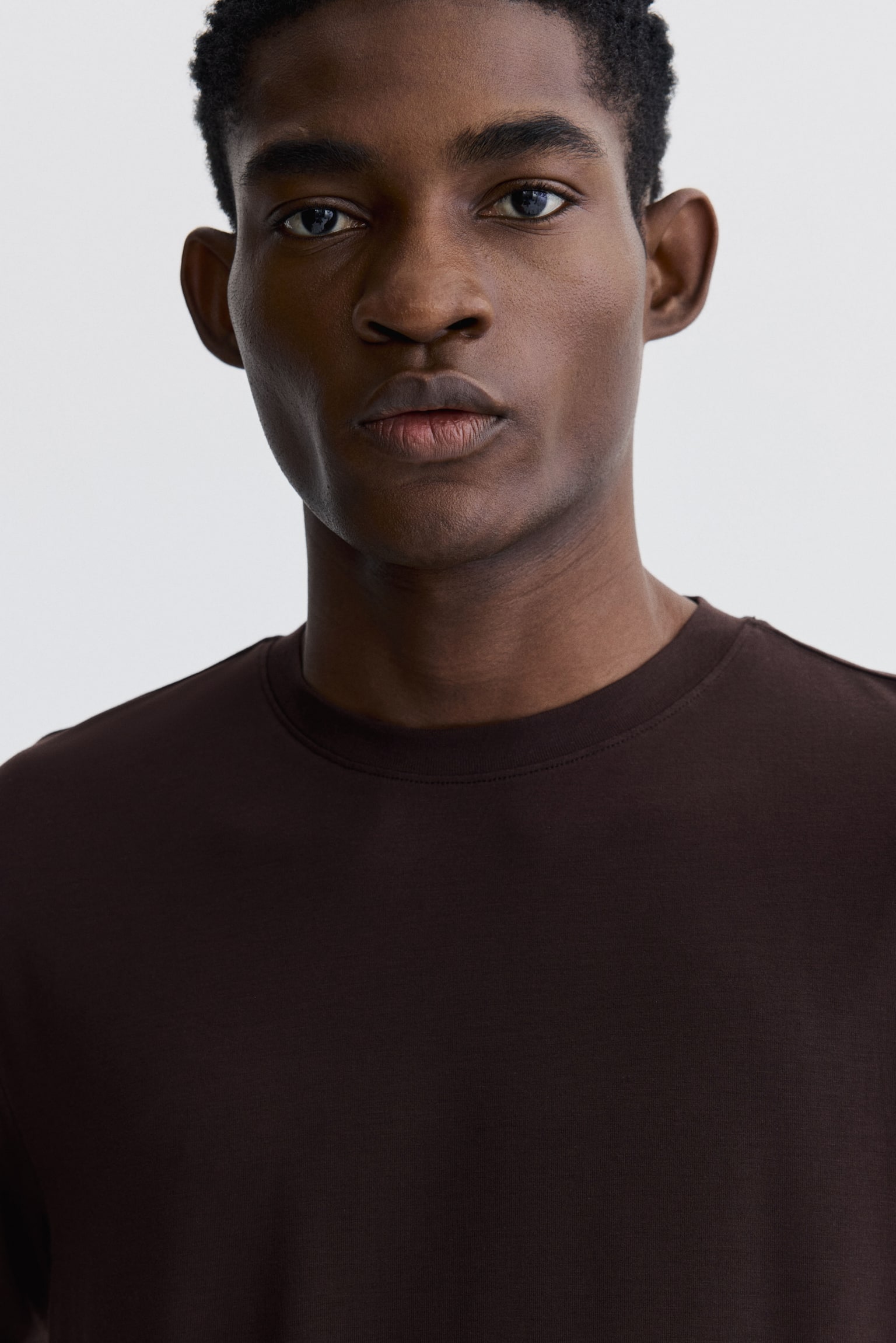 Jersey pyjama T-shirt and shorts - Dark brown/Light grey marl/Turquoise - 4