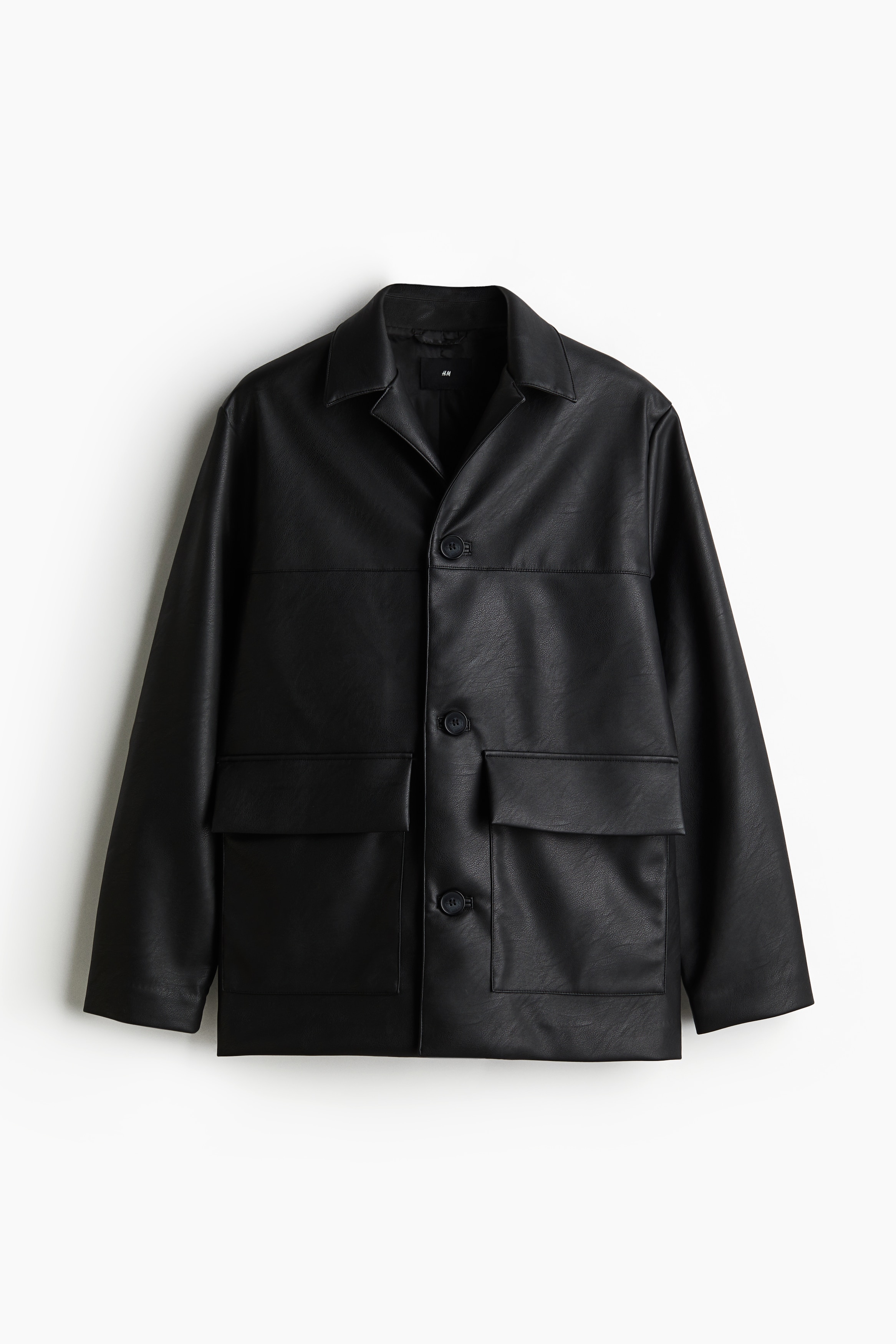 Giacca-camicia coated Regular Fit - Nero