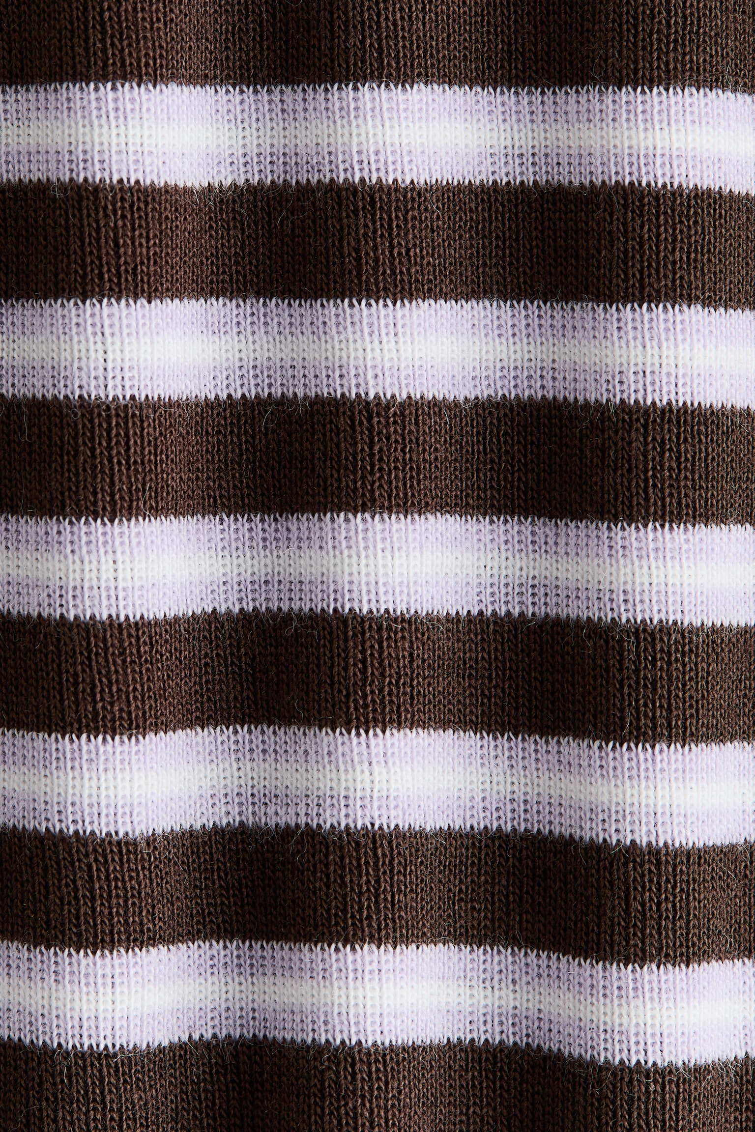 Женская футболка H&M Fitted Contrasting-Trim, цвет: Коричневый / Полосатый — фото 6
