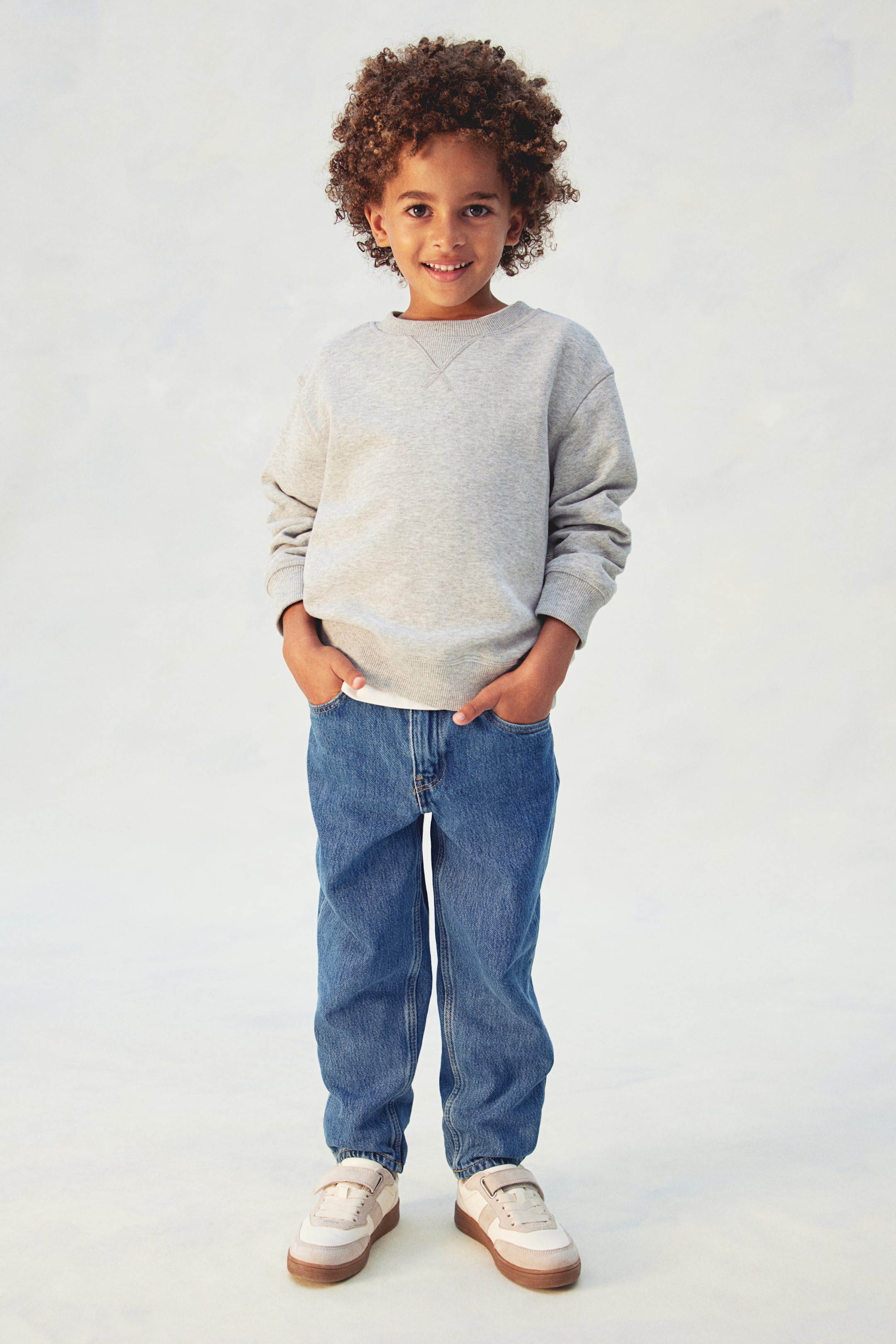 Tapered cotton-blend jeans - Denim blue - Kids | H&M GB 3