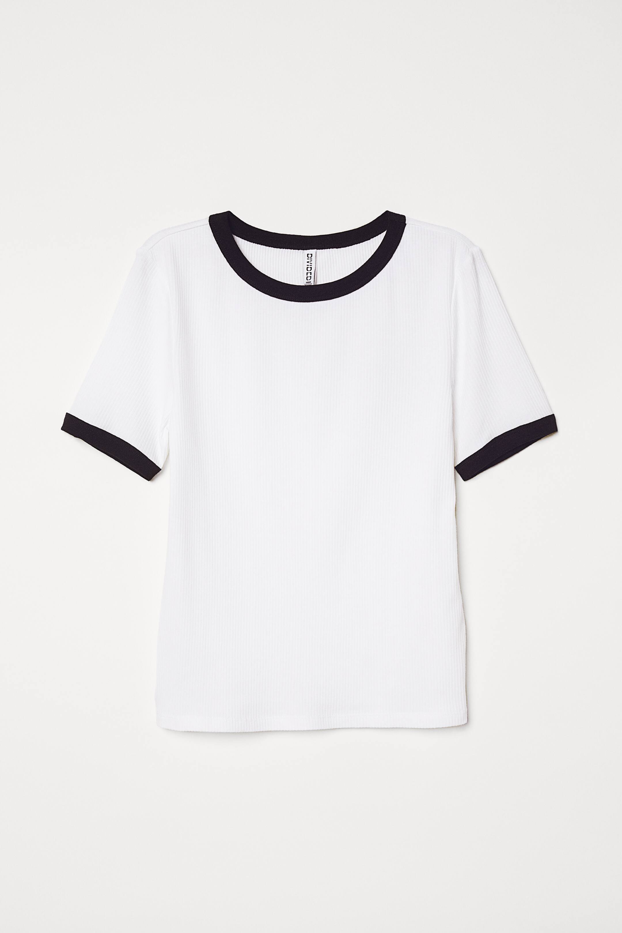 View larger image: Ribbed T-shirt - White - Ladies | H&M 1