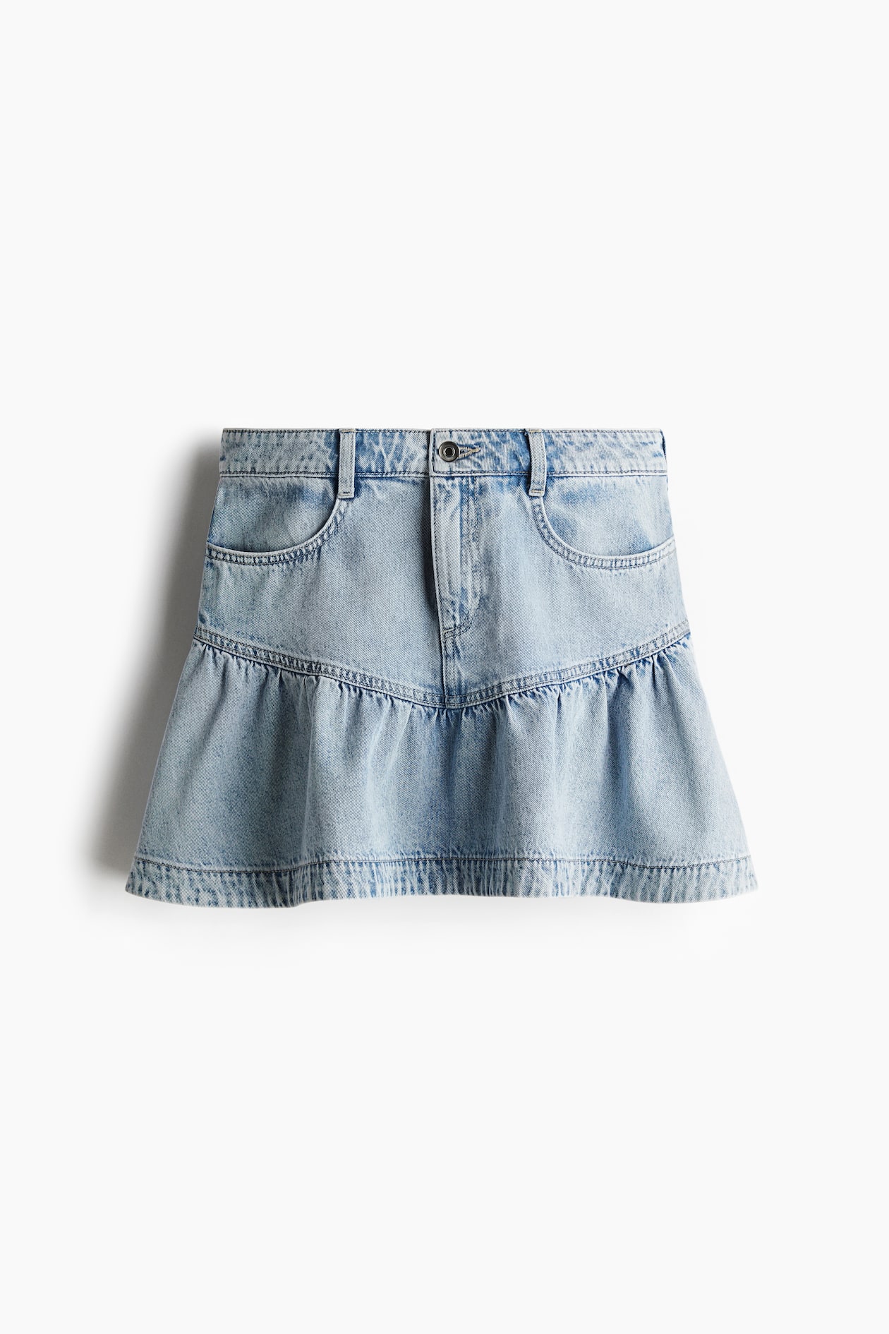 Denim Skirt with Peplum