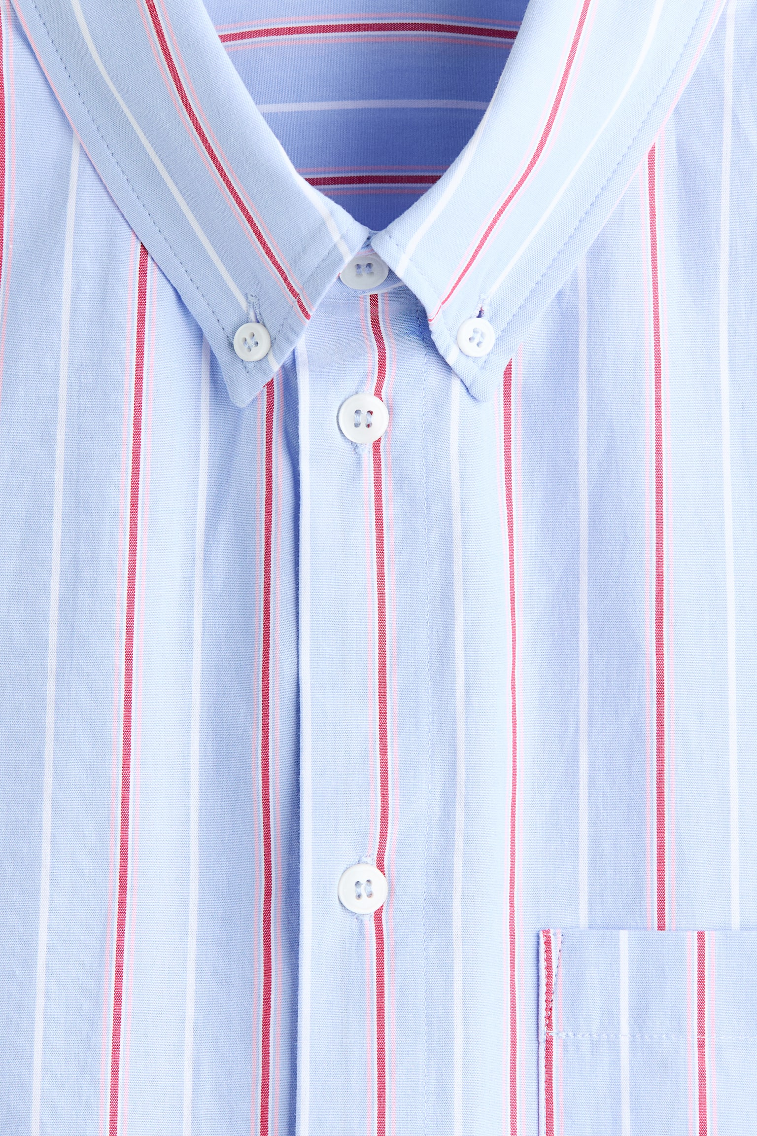 Relaxed Fit Cotton shirt - Light blue/Striped/Light blue/Striped - 7