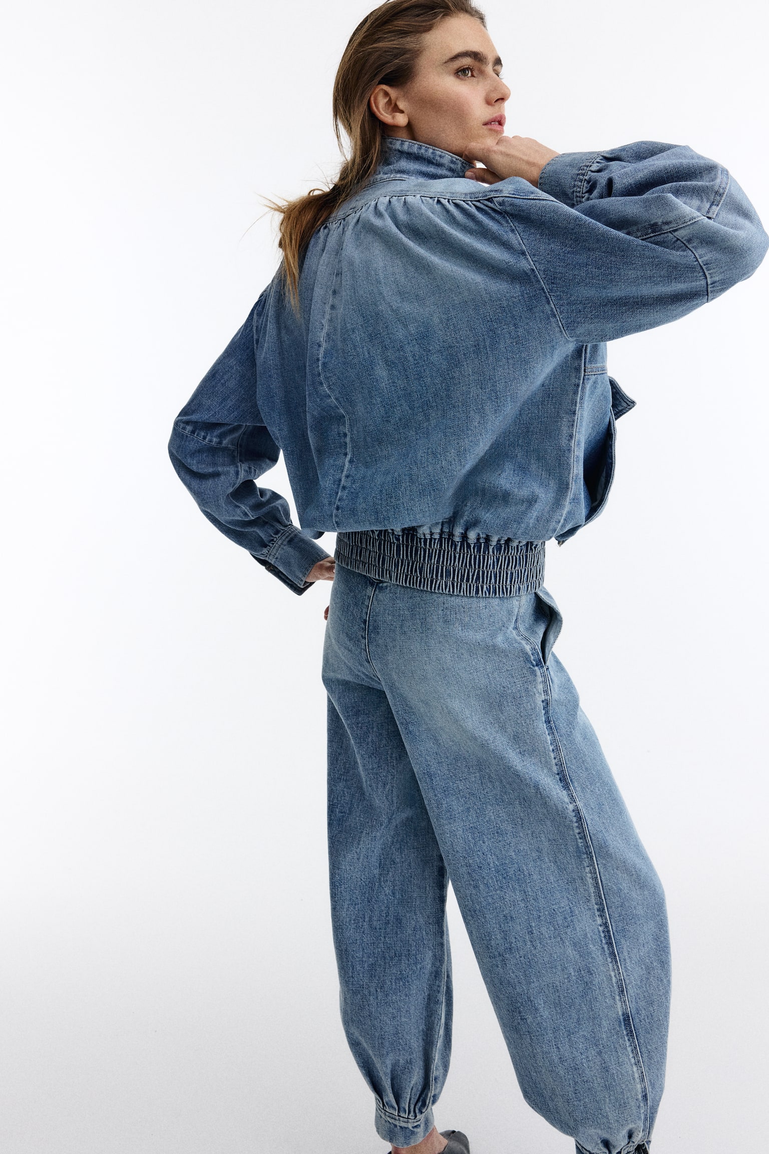 Balloon-leg denim trousers - Light denim blue - 7