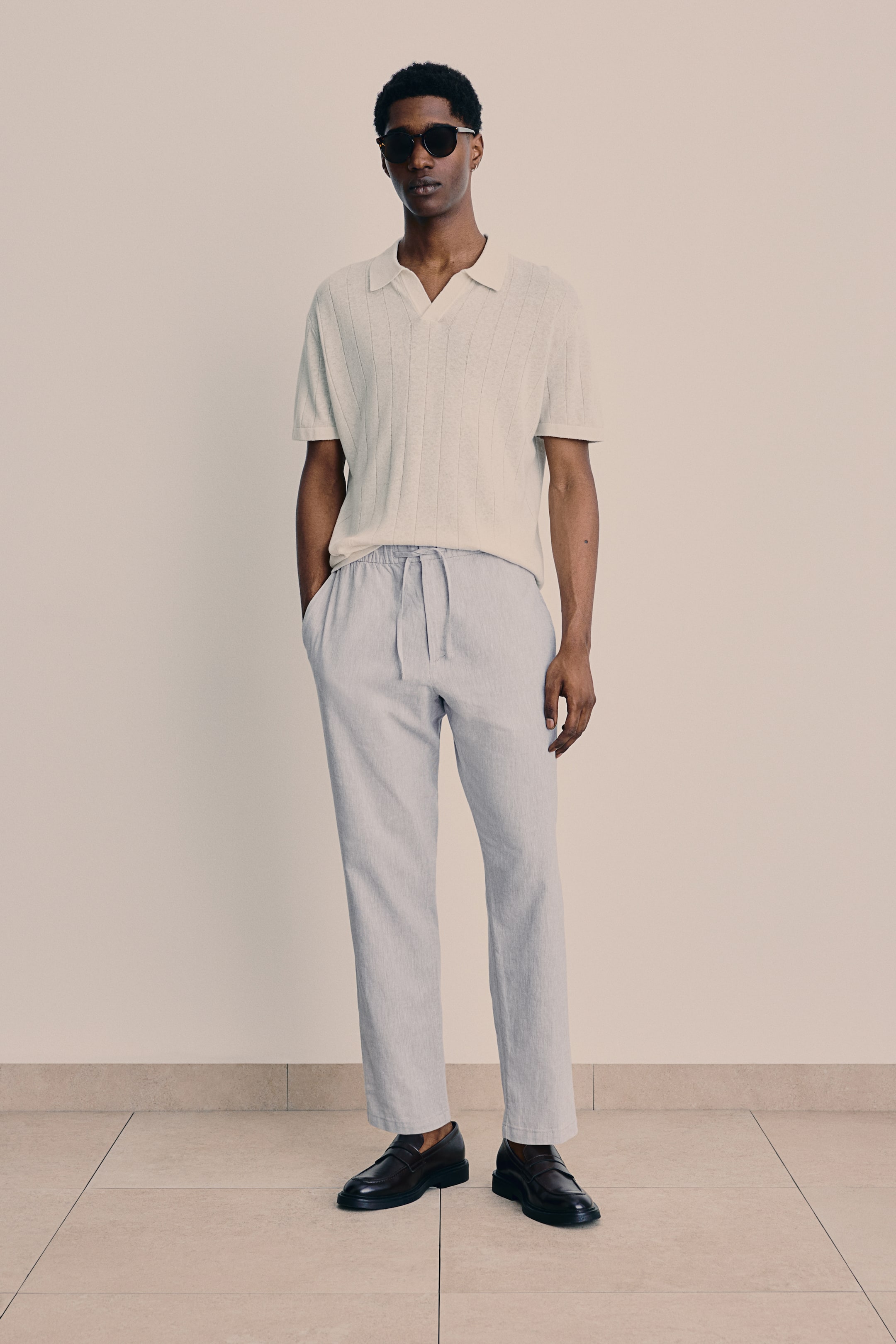 Regular Fit Linen-blend Pants