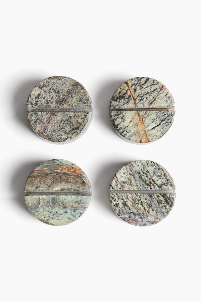 Pack de 4 soportes de mármol para tarjetas - Verde - 4
