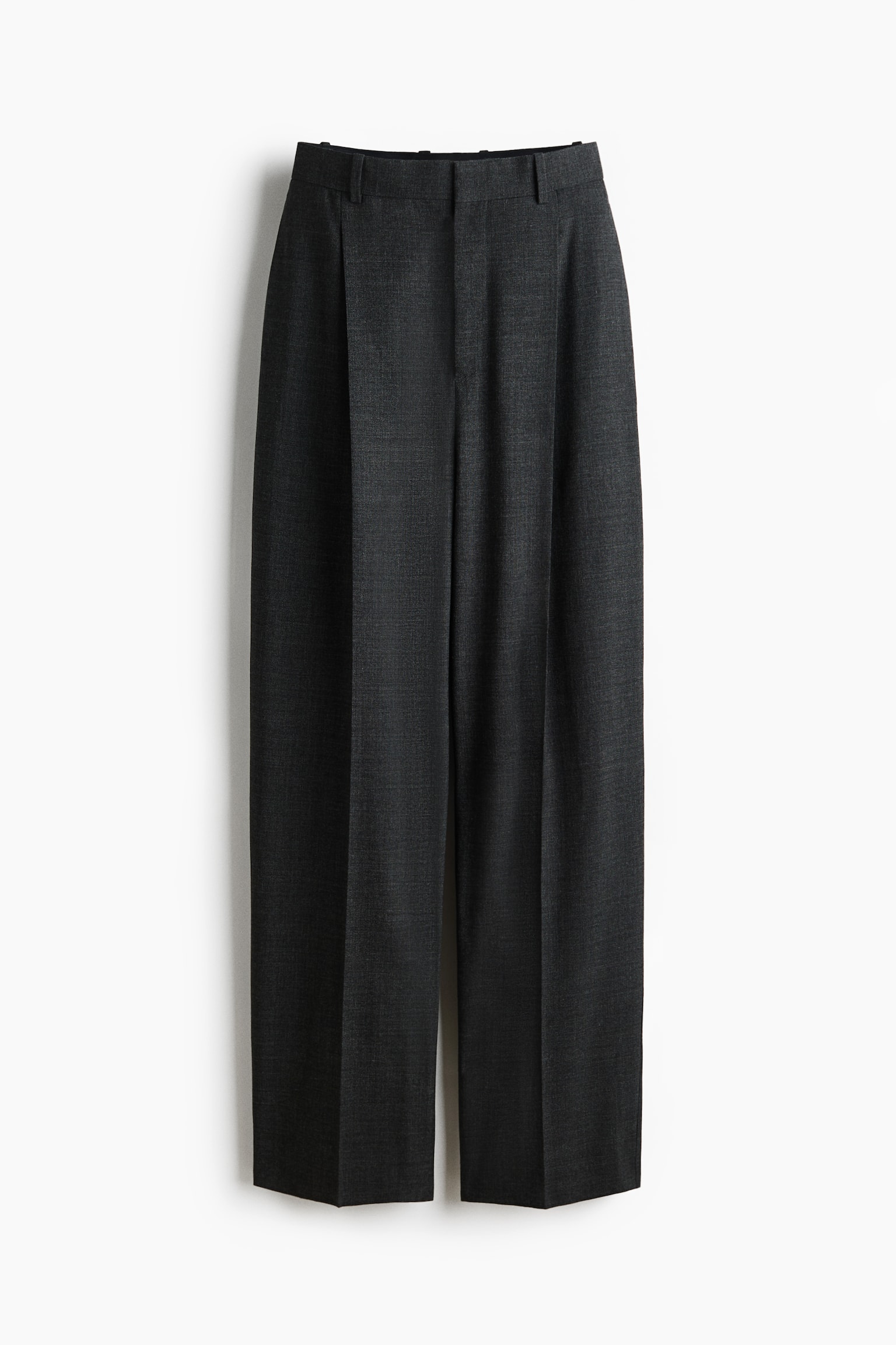 Tailored wool trousers - Dark grey marl - 1