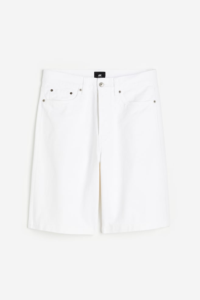 Shorts in twill Loose Fit - Bianco - 2