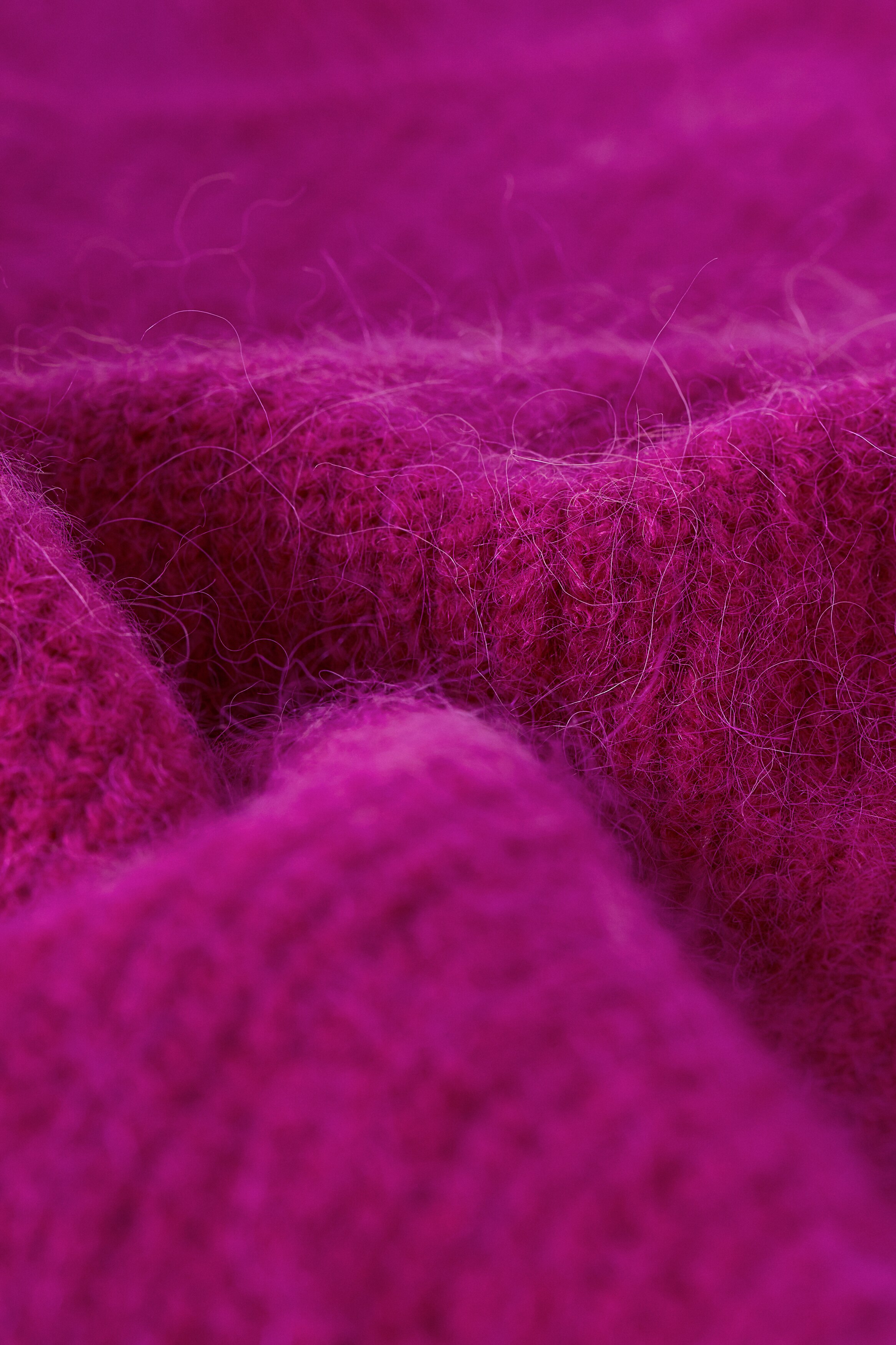 Pull Femme H&M Col Rond Laine/alpaga Fuschia - Taille S, Oversized - Neuf Sans étiquettes