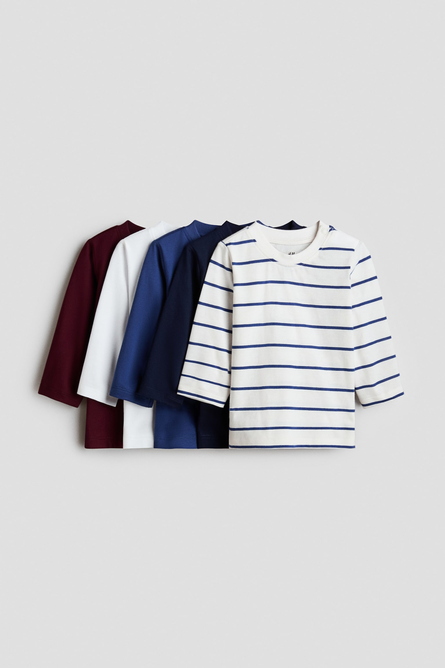 5er-Pack Baumwoll-T-Shirts - Blau/Rot/Weiß