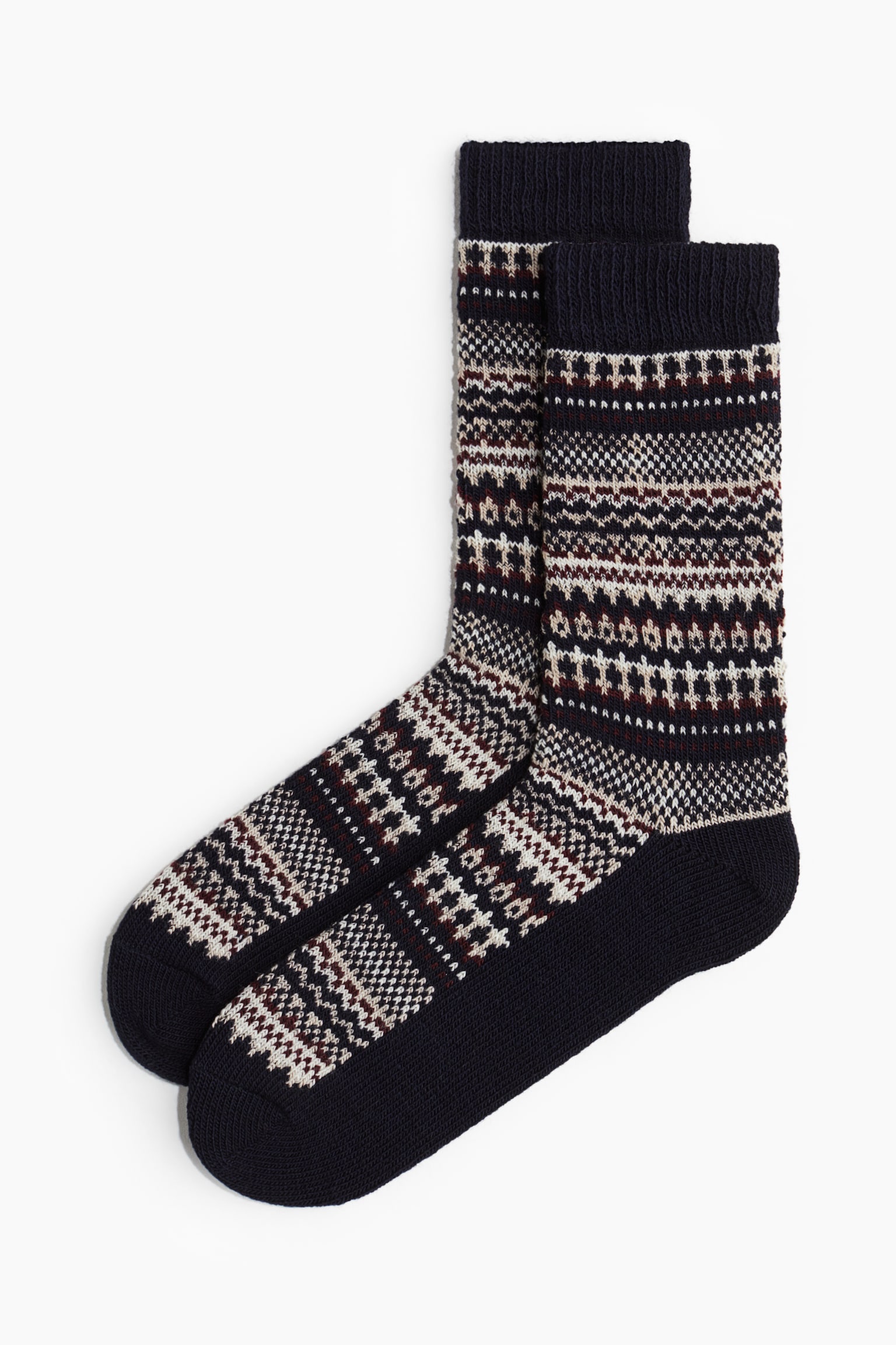 Wool-blend socks - Navy blue/Patterned/Navy blue/Patterned/Brown/Santa's sleigh/Dark grey/Patterned/Burgundy/Patterned - 1