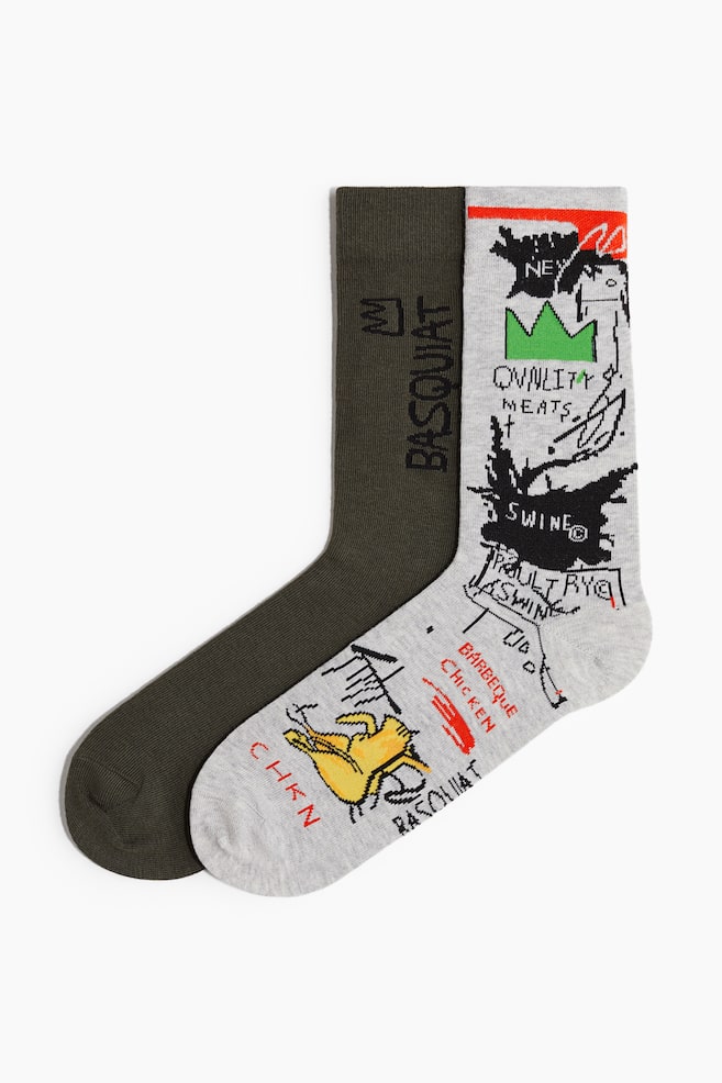 2-pack socks - Grey/Basquiat/Black/Mickey Mouse/White/Coca-Cola - 1