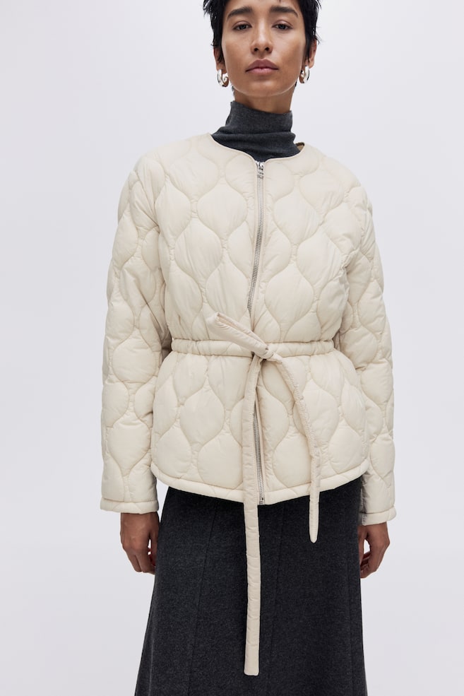Quilted Jacket - Light beige - 2