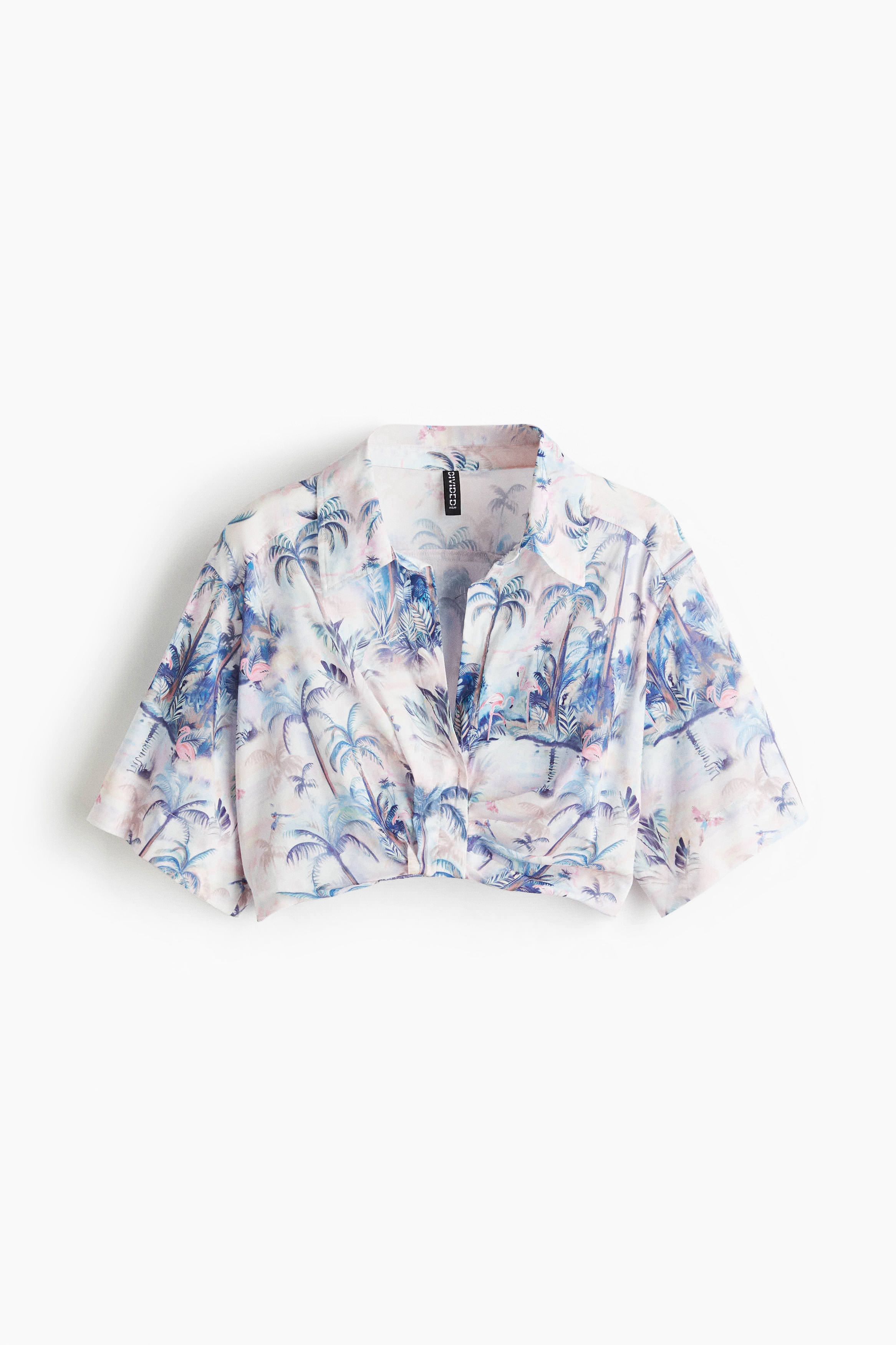 Short Printed Shirt - Light pink/palm trees/Golden olive