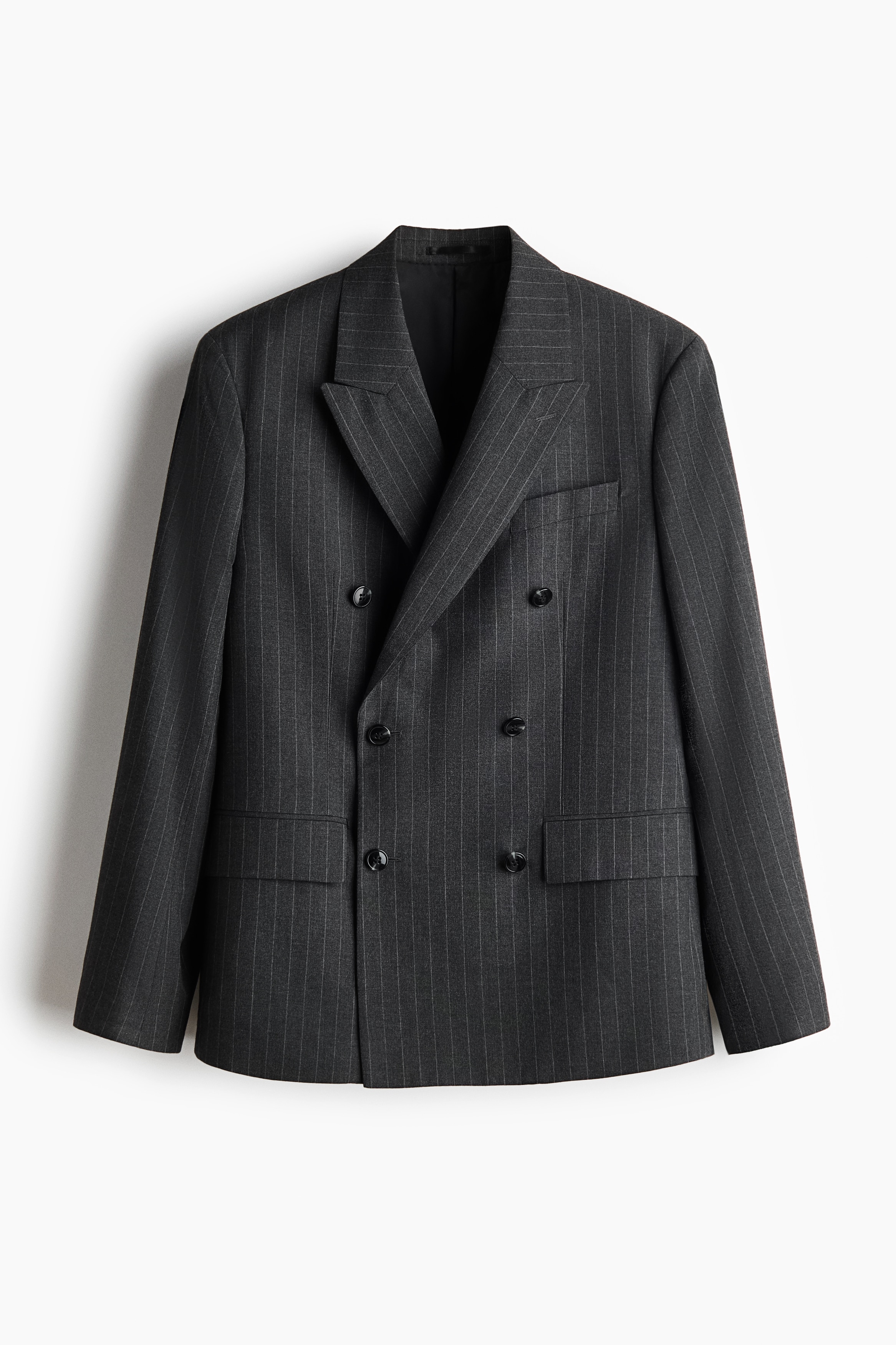 Regular Fit Double-breasted jacket - Black/Pinstriped/Mole/Checked