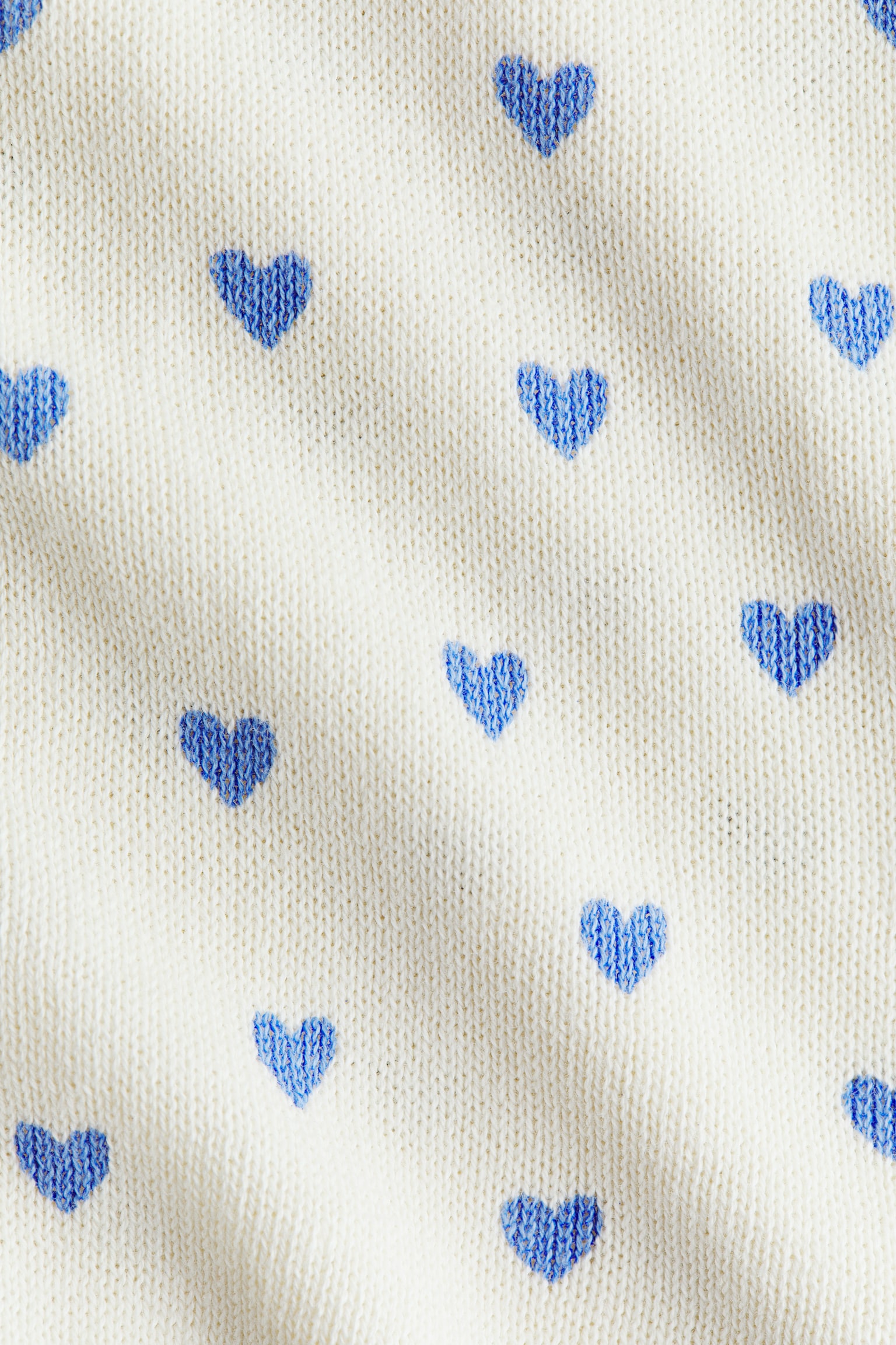 קרדיגן מסריג דק עם הדפס - קרם/לבבות - 2