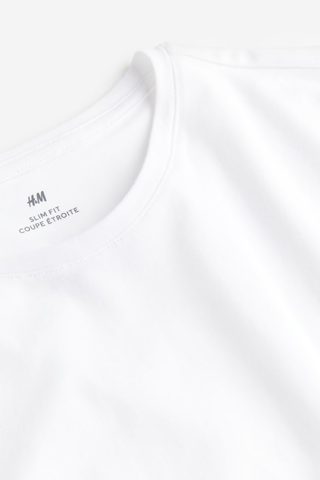 T-shirt Slim Fit - Biały/Czarny/Bladozielony/Jasnoszary/dc - 4