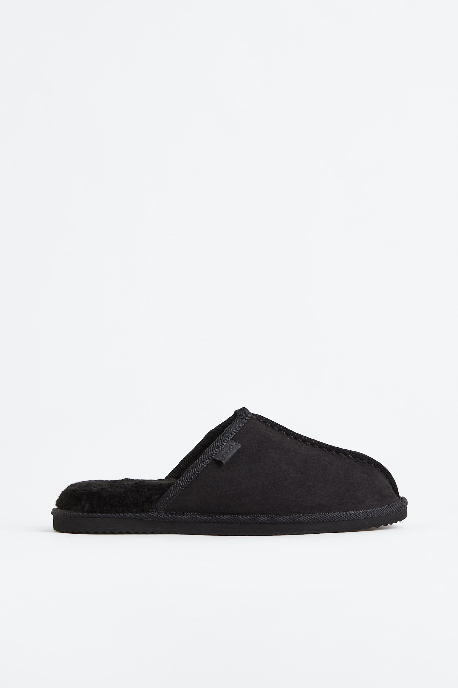 Pile-lined slippers - Black/Dark grey/Greige/Brown - 1