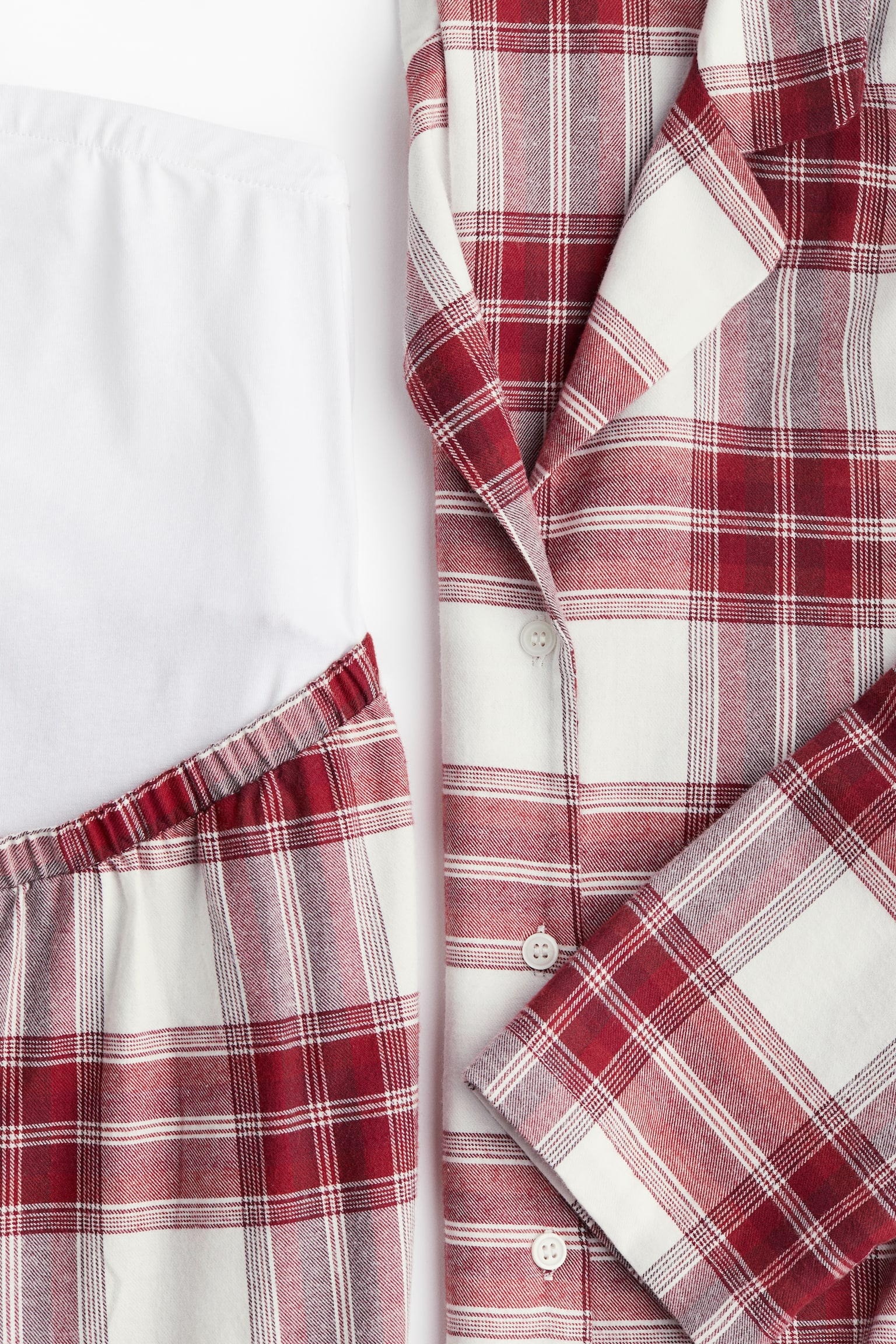 MAMA Cotton flannel pyjamas - Red/White checked/Dark red/Checked - 7