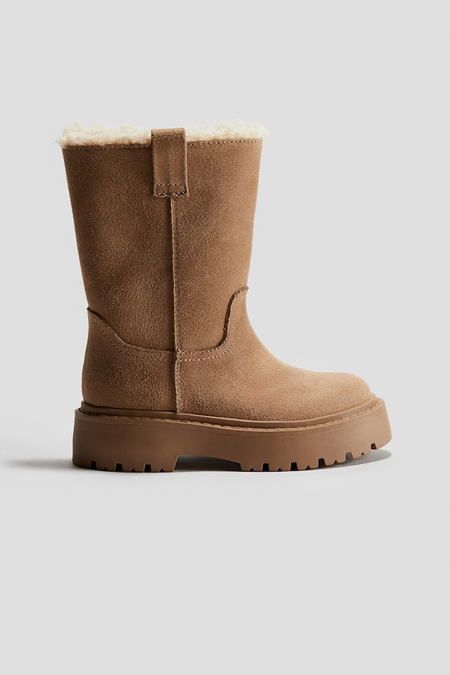 Bottes chaudement doublées de hauteur mi-mollet - Beige - 1